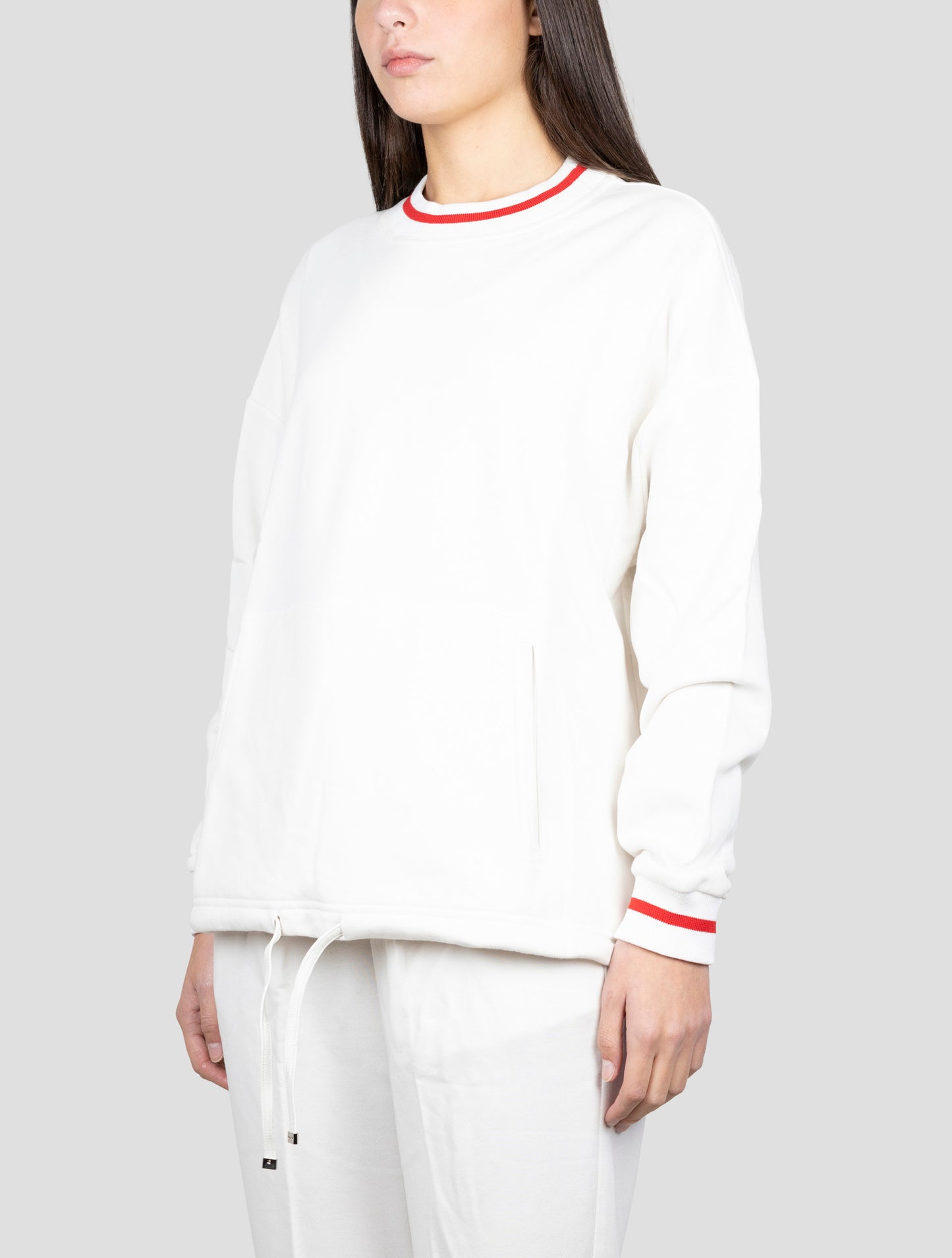 Kiton White Cotton Cashmere Crewneck