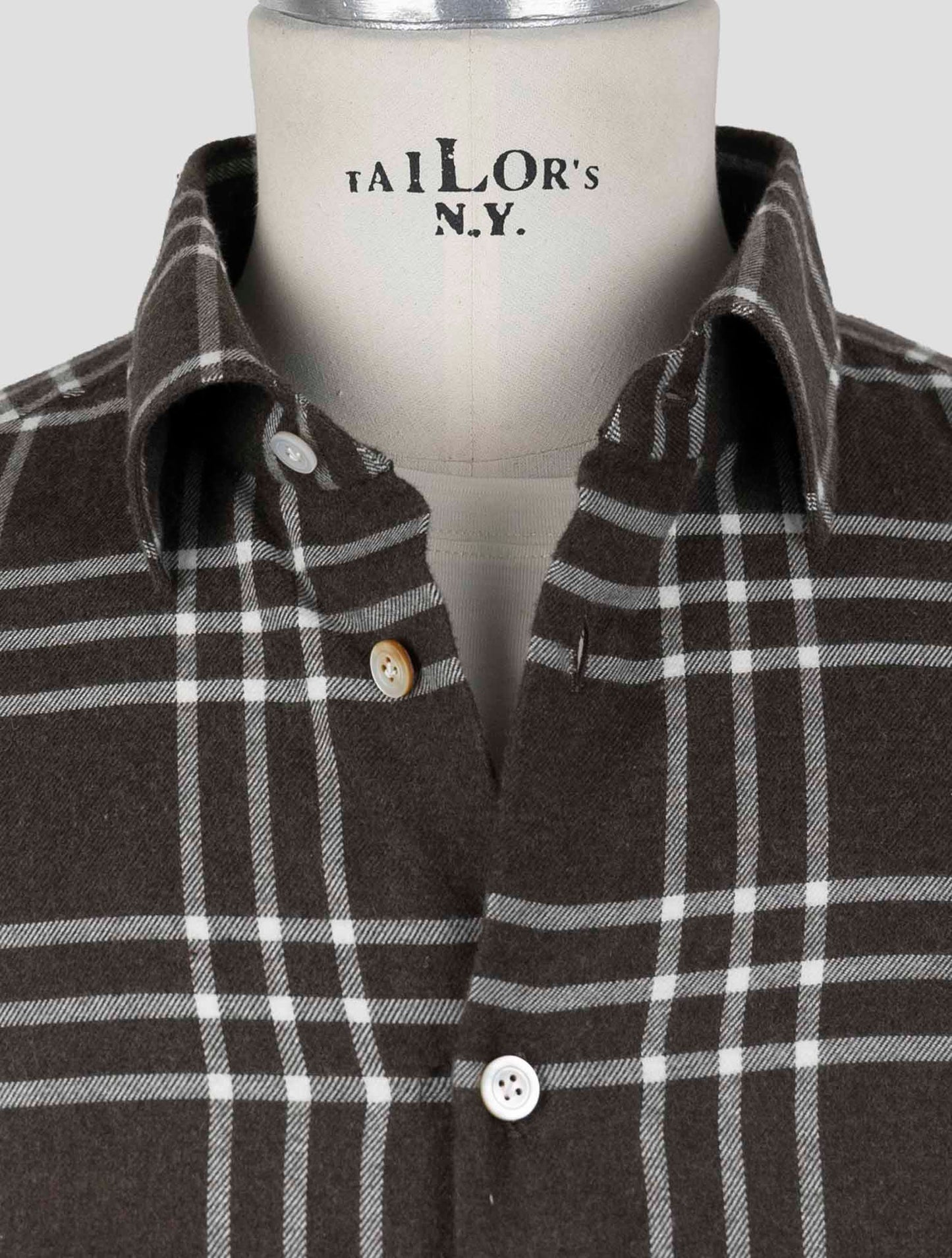 Kiton Brown Cotton Shirt