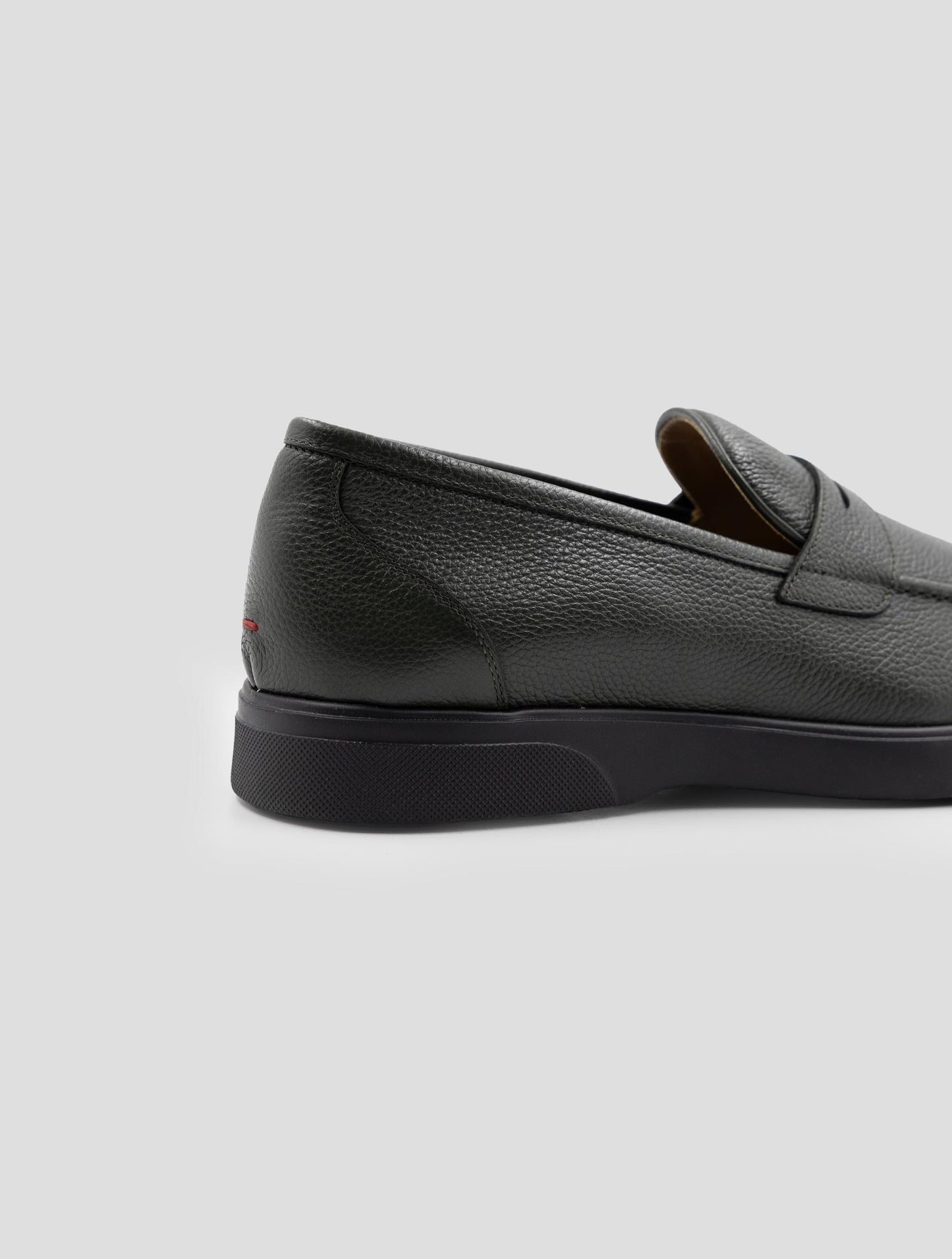 Kiton Green Leather Loafers