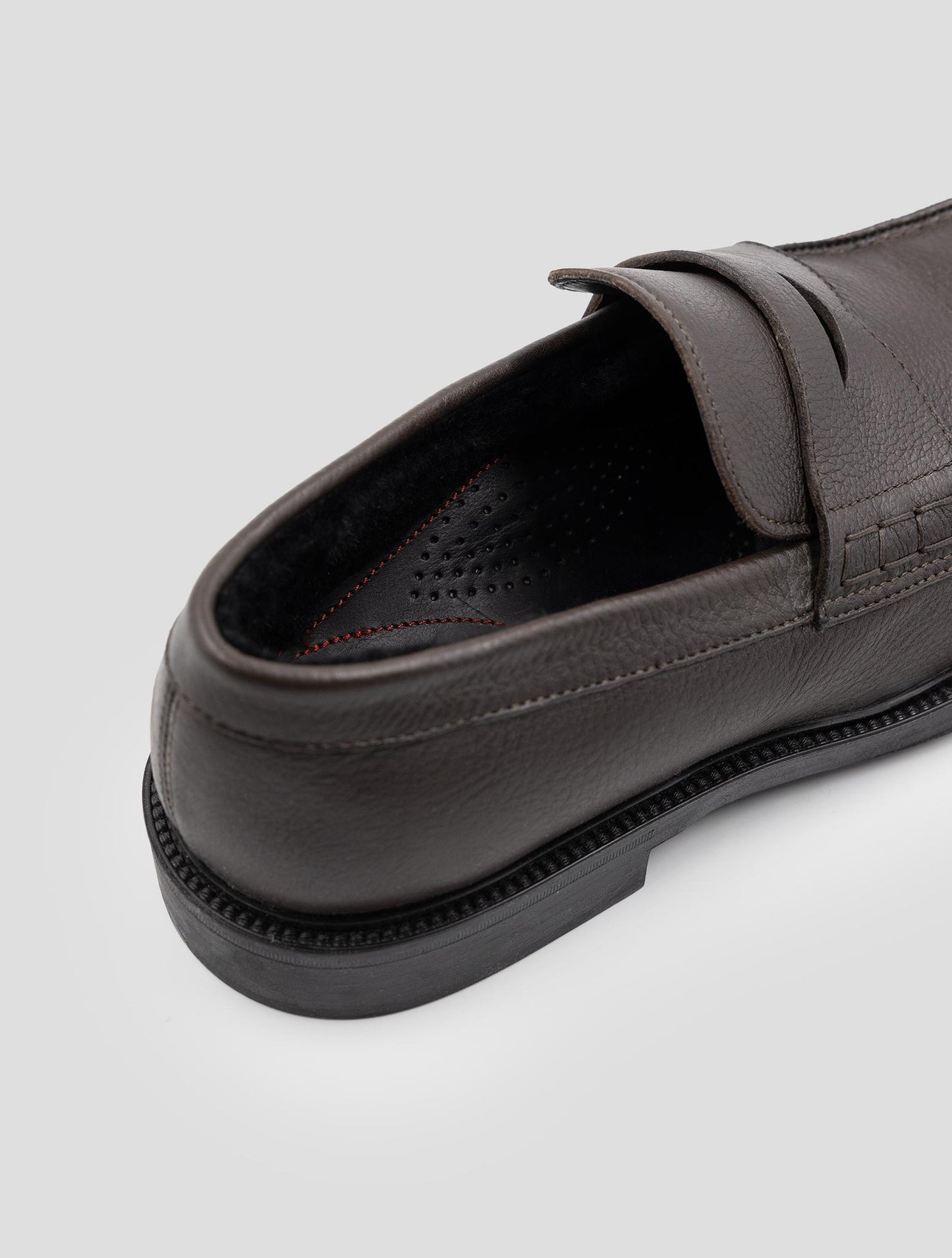 Kiton Brown Leather With Fur Loafers
