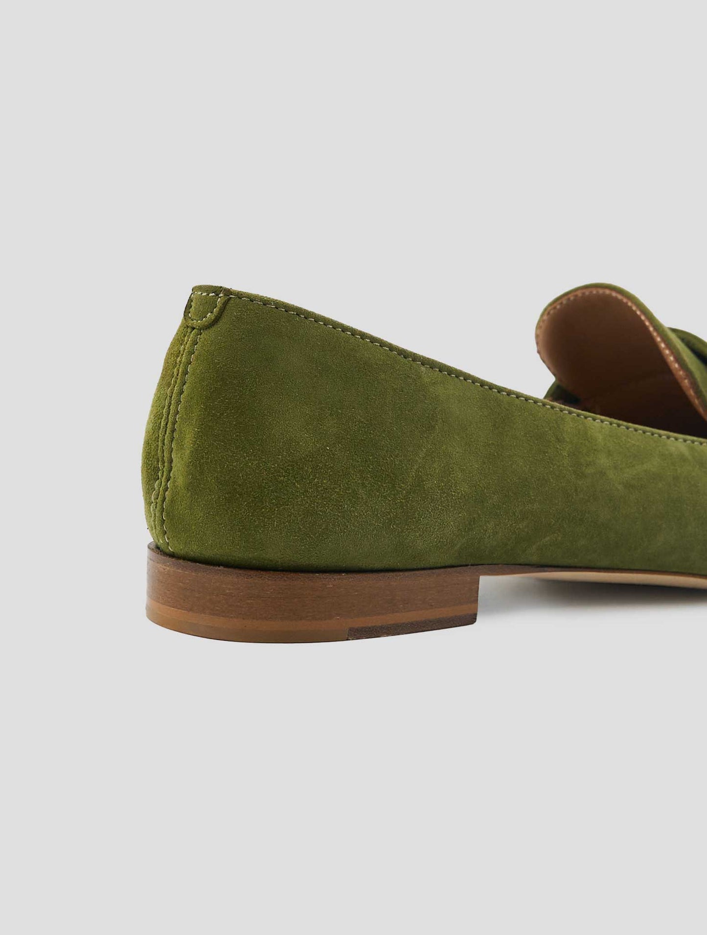 Kiton Green Leather Suede Loafers