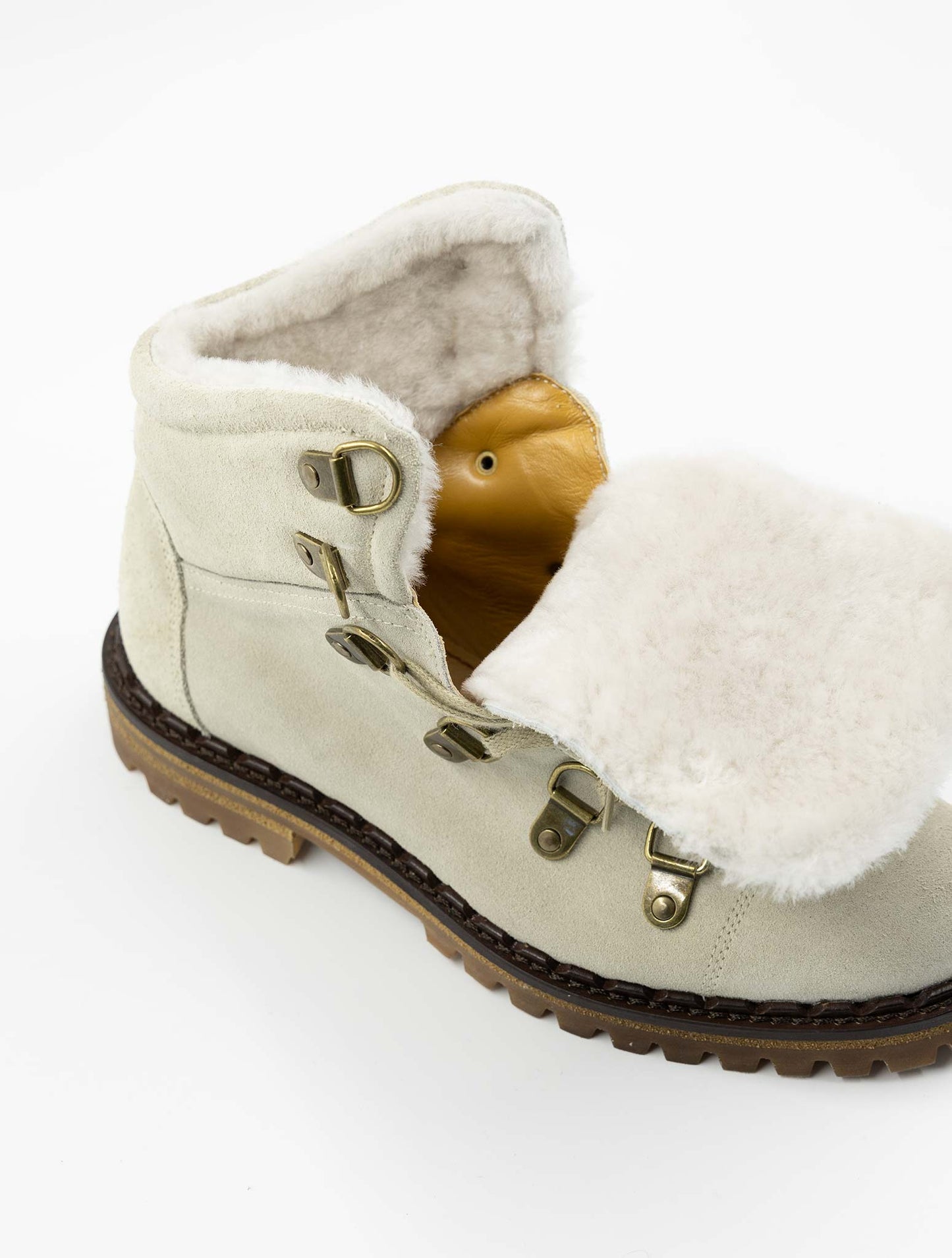 Kiton White Leather Suede Boots