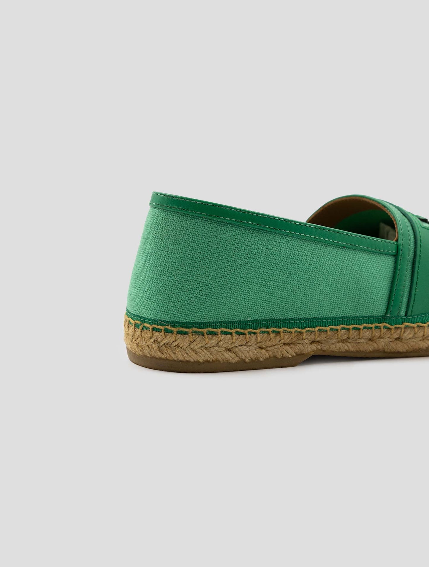 Kiton Knt Green Cotton Leather Espadrillas