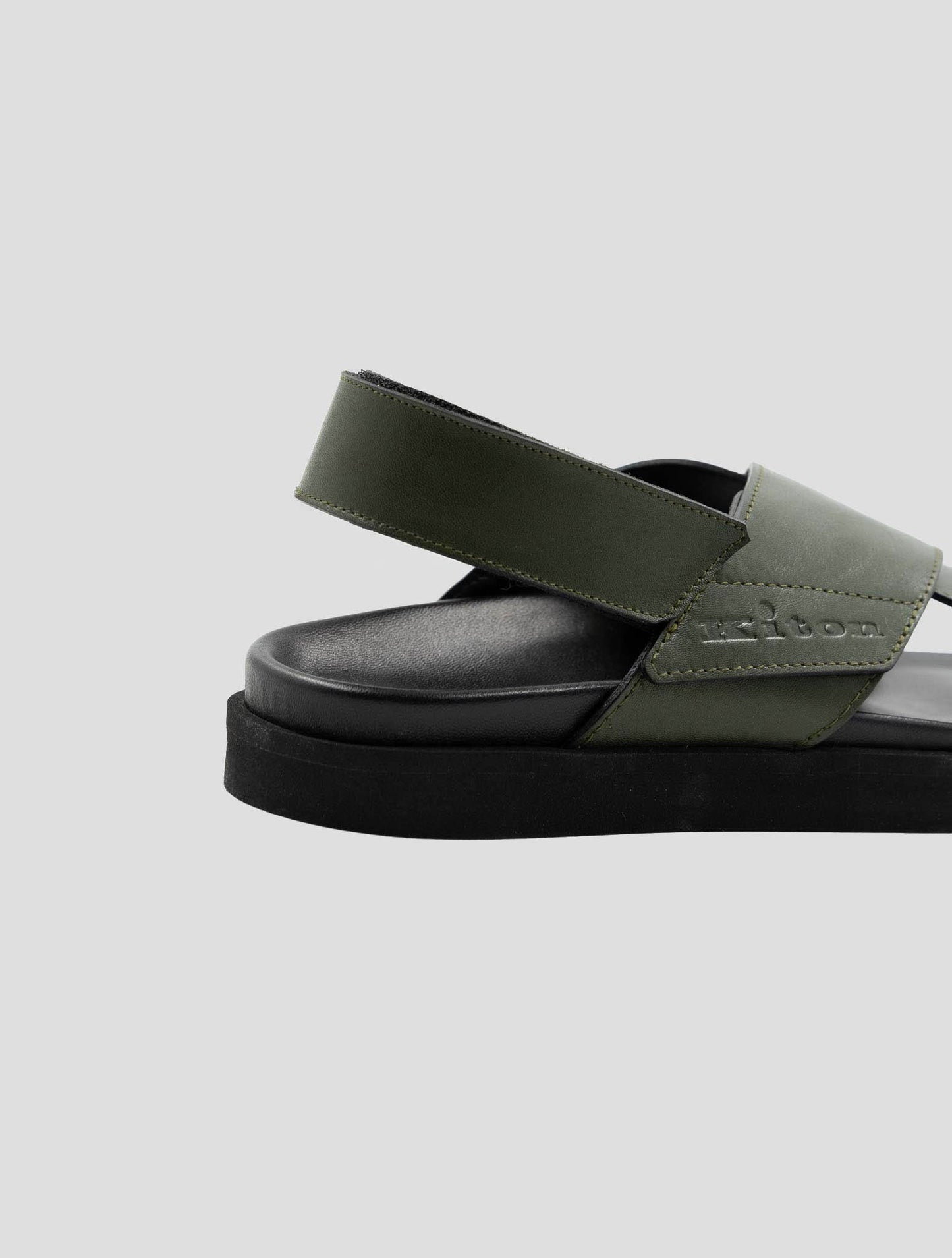 Kiton Green Leather Sandals