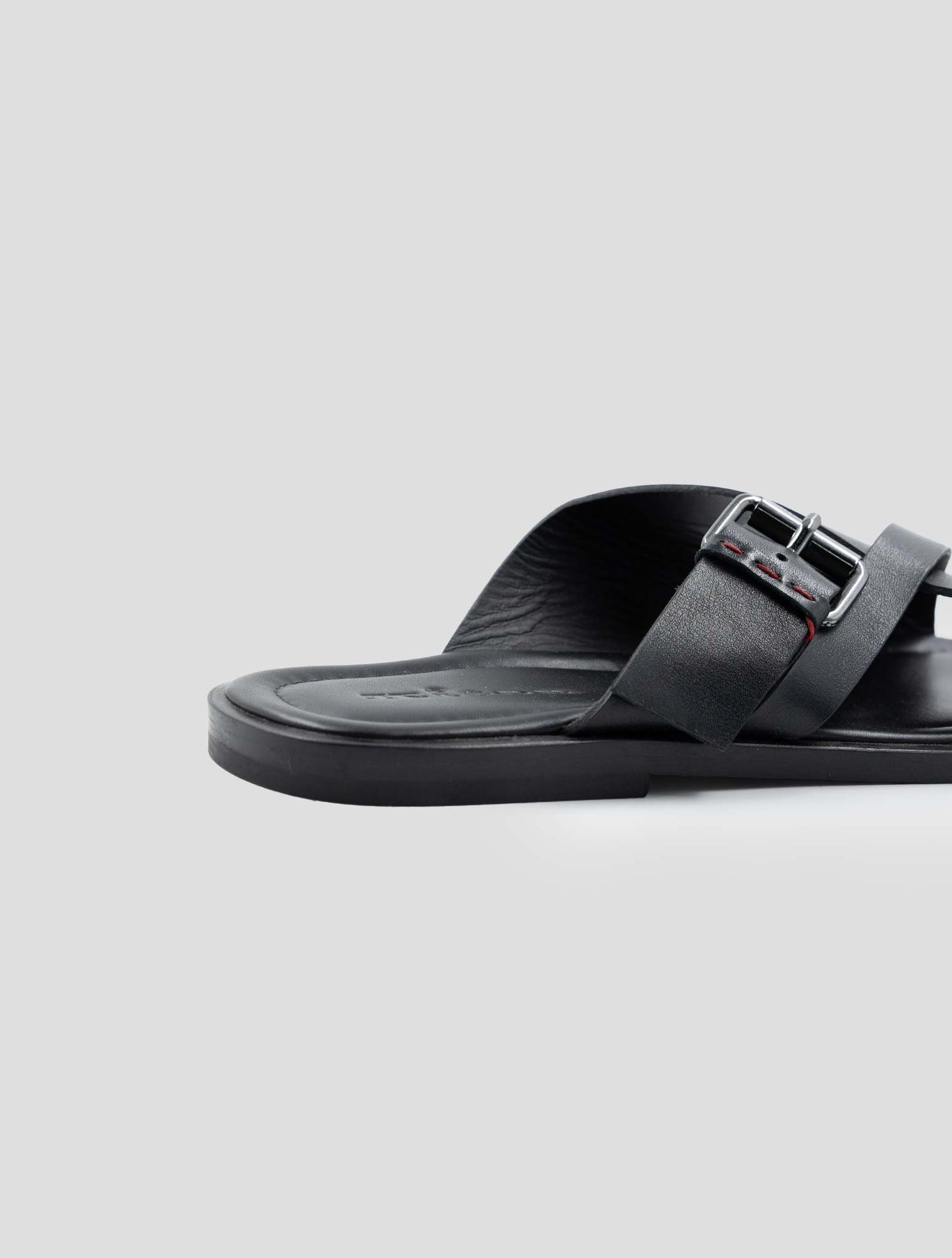 Kiton Black Leather Sandals