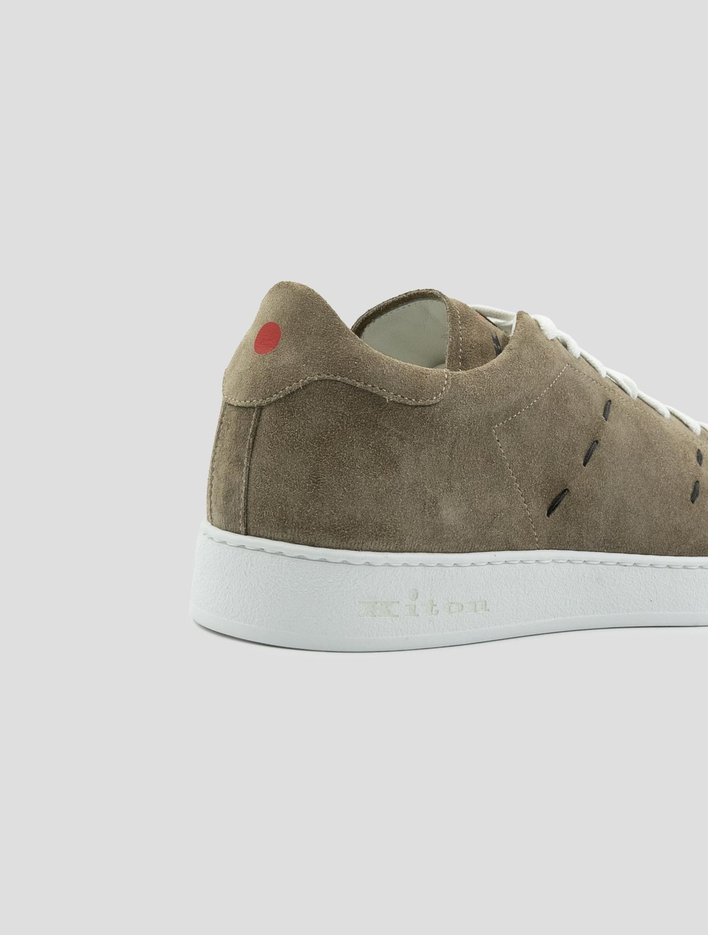 Kiton Brown Leather Suede Sneakers