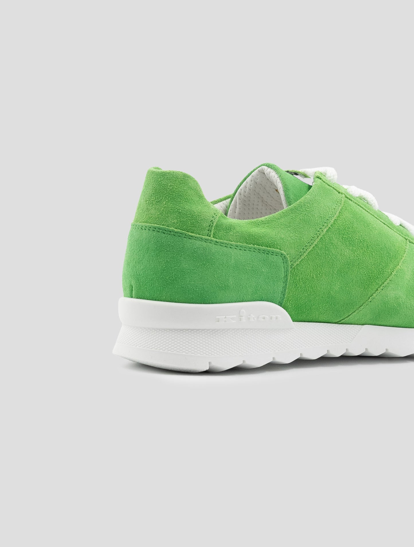 Kiton Green Leather Suede Sneakers