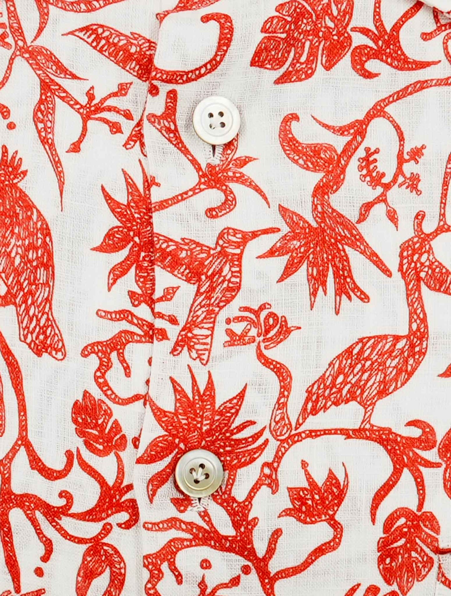 Kiton Red White Cotton Shirt