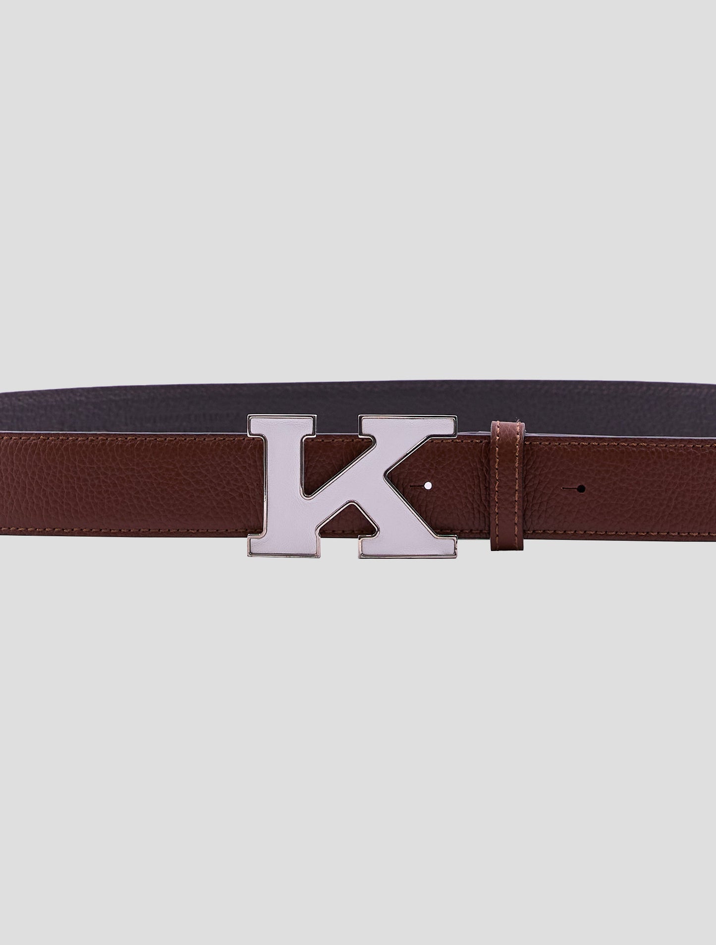 Kiton Brown Leather Suede Belt