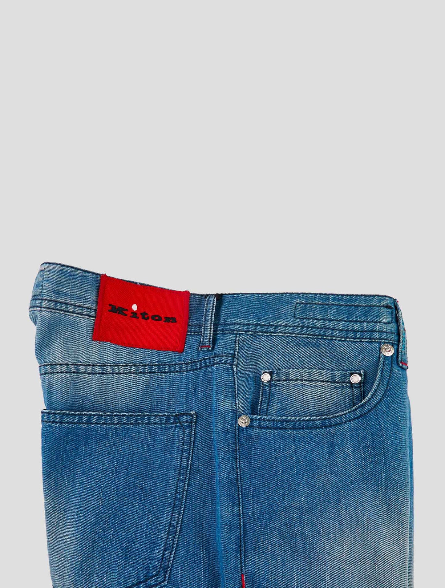 Kiton Blue Cotton Jeans