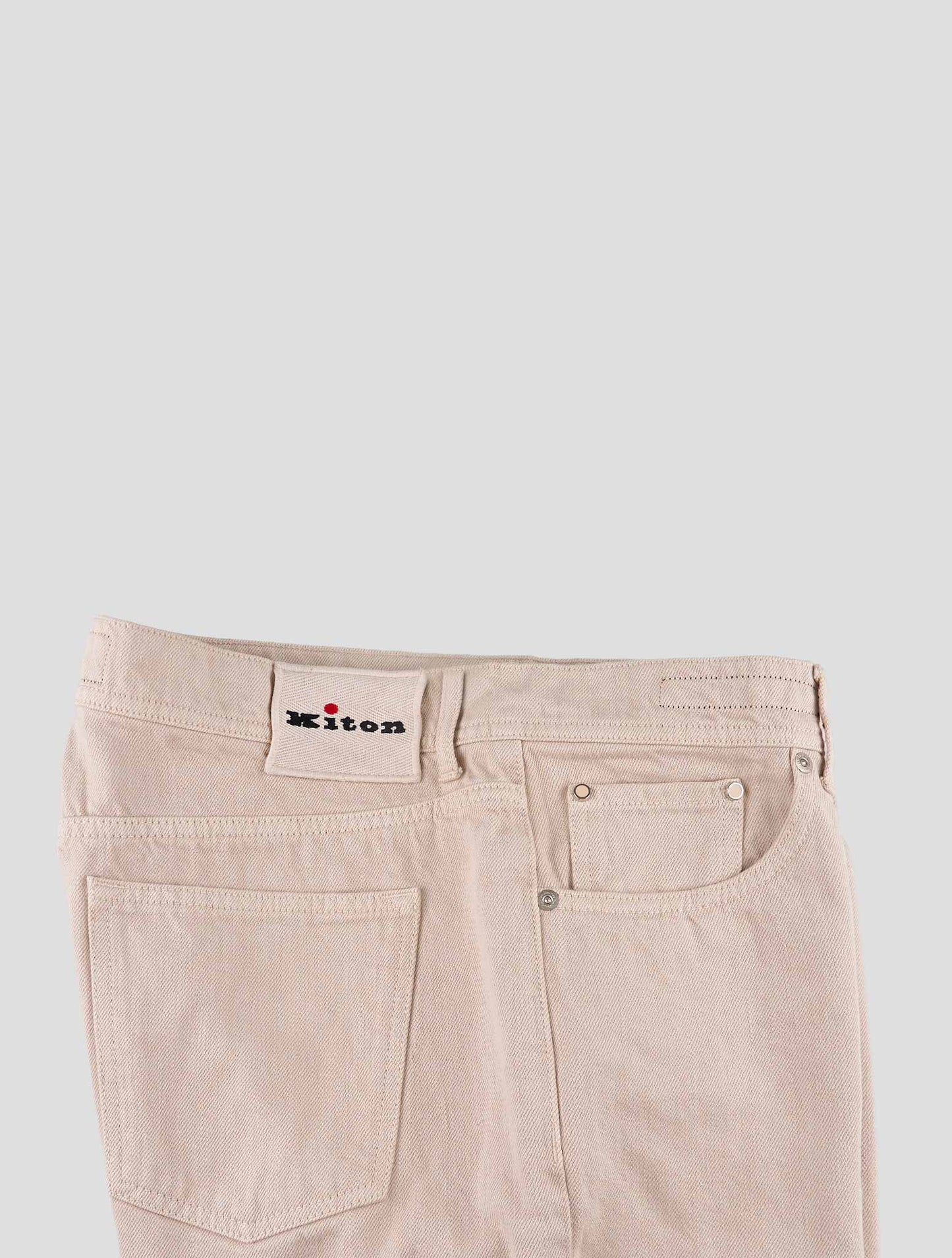 Kiton Beige Cotton Jeans