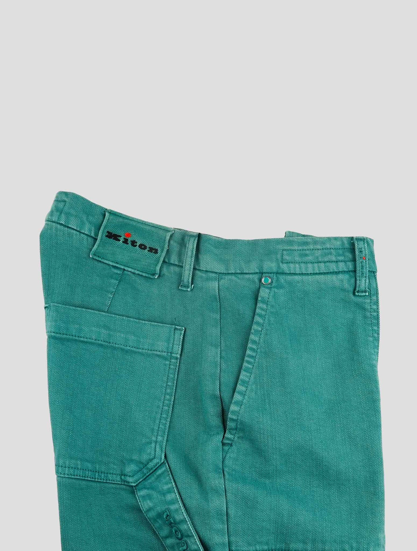 Kiton Green Cotton Ea Pants