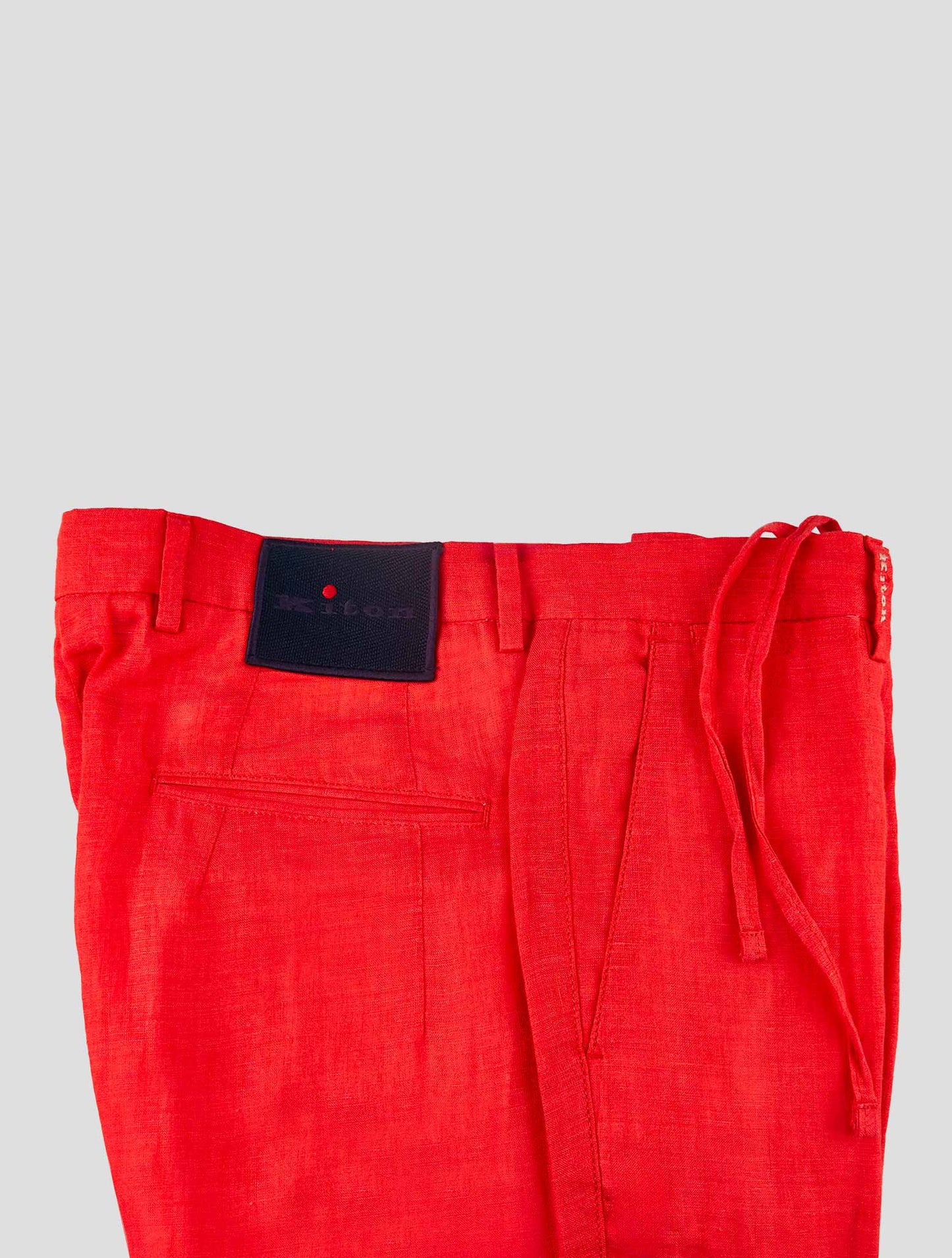 Kiton Red Linen Jeans