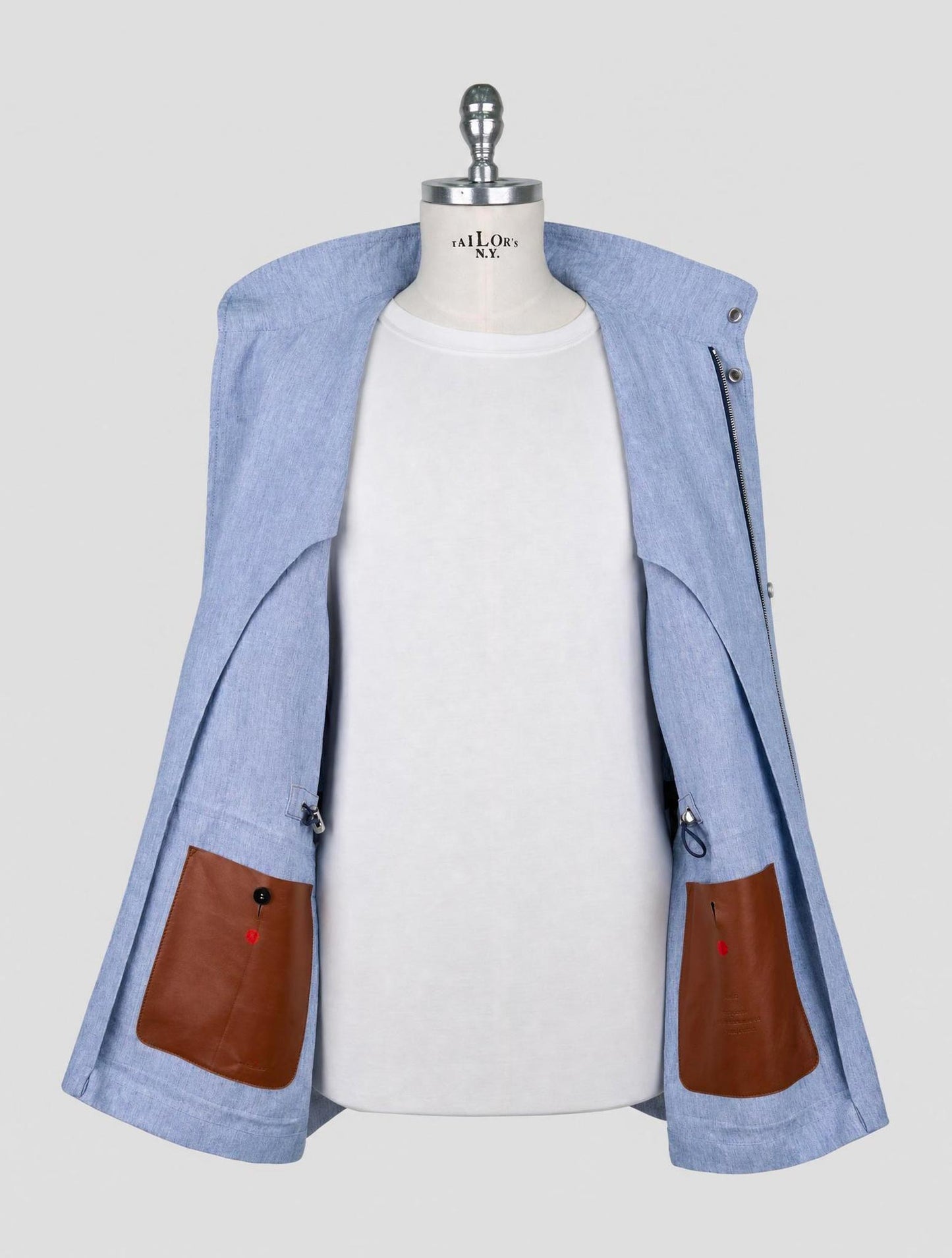 Kiton Light Blue Linen Coat