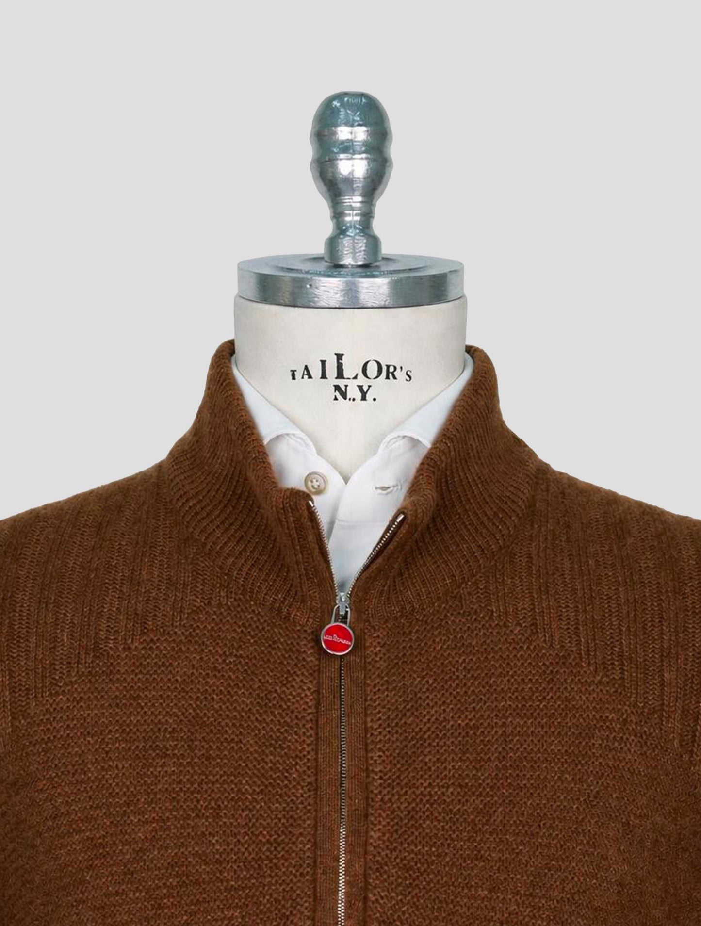 Kiton Brown Cashmere Sweater Half Zip
