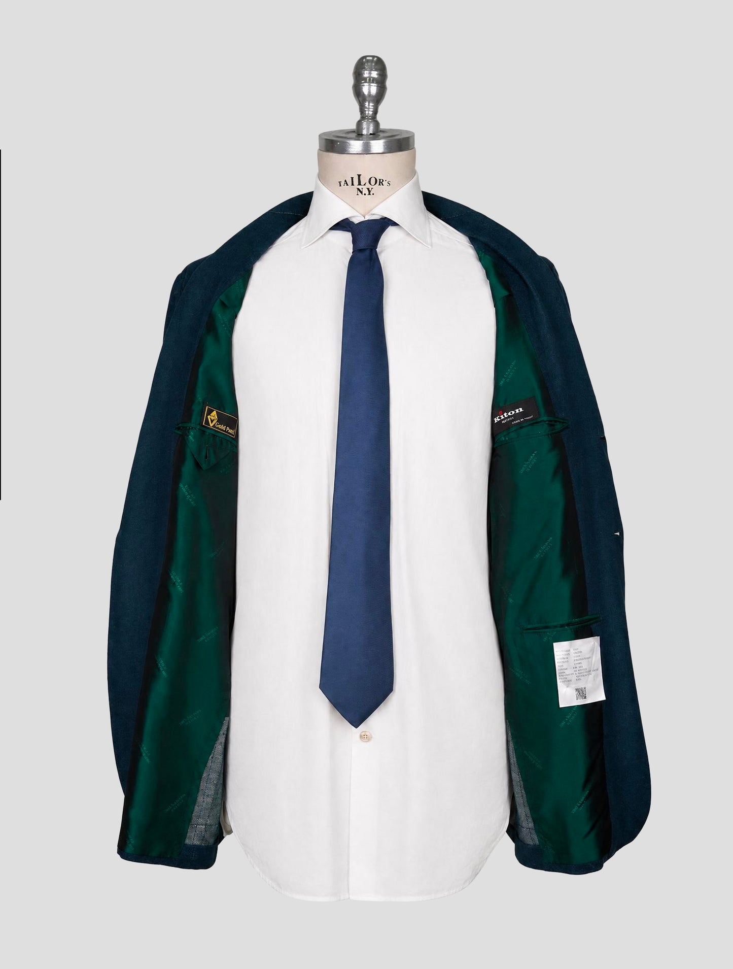 Kiton Green Vicuna Perù Silk Blazer