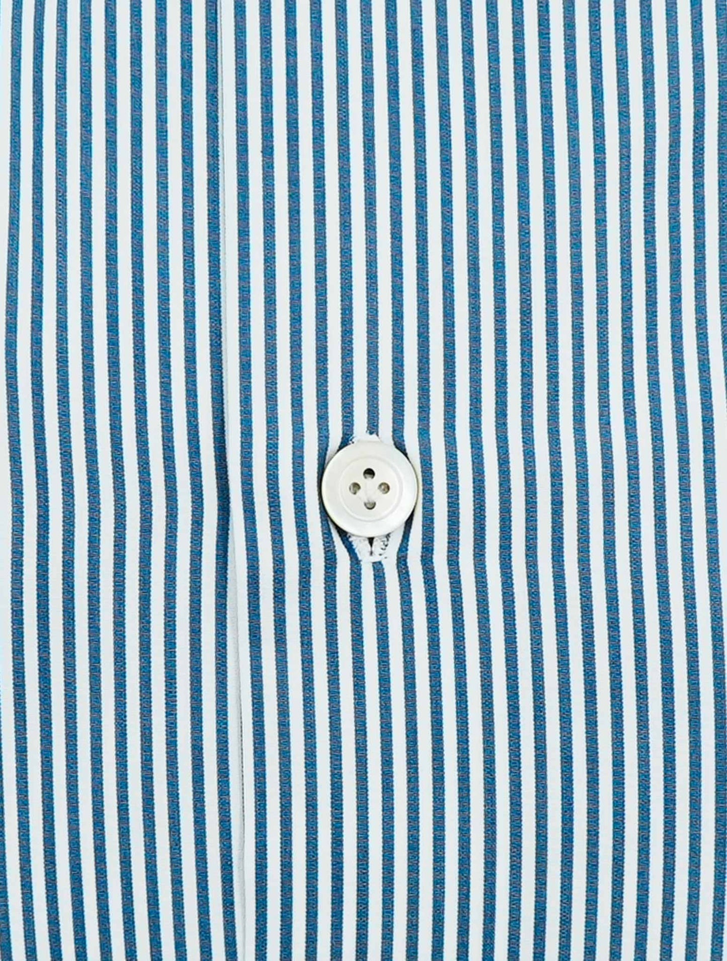 Kiton Blue White Cotton Shirt