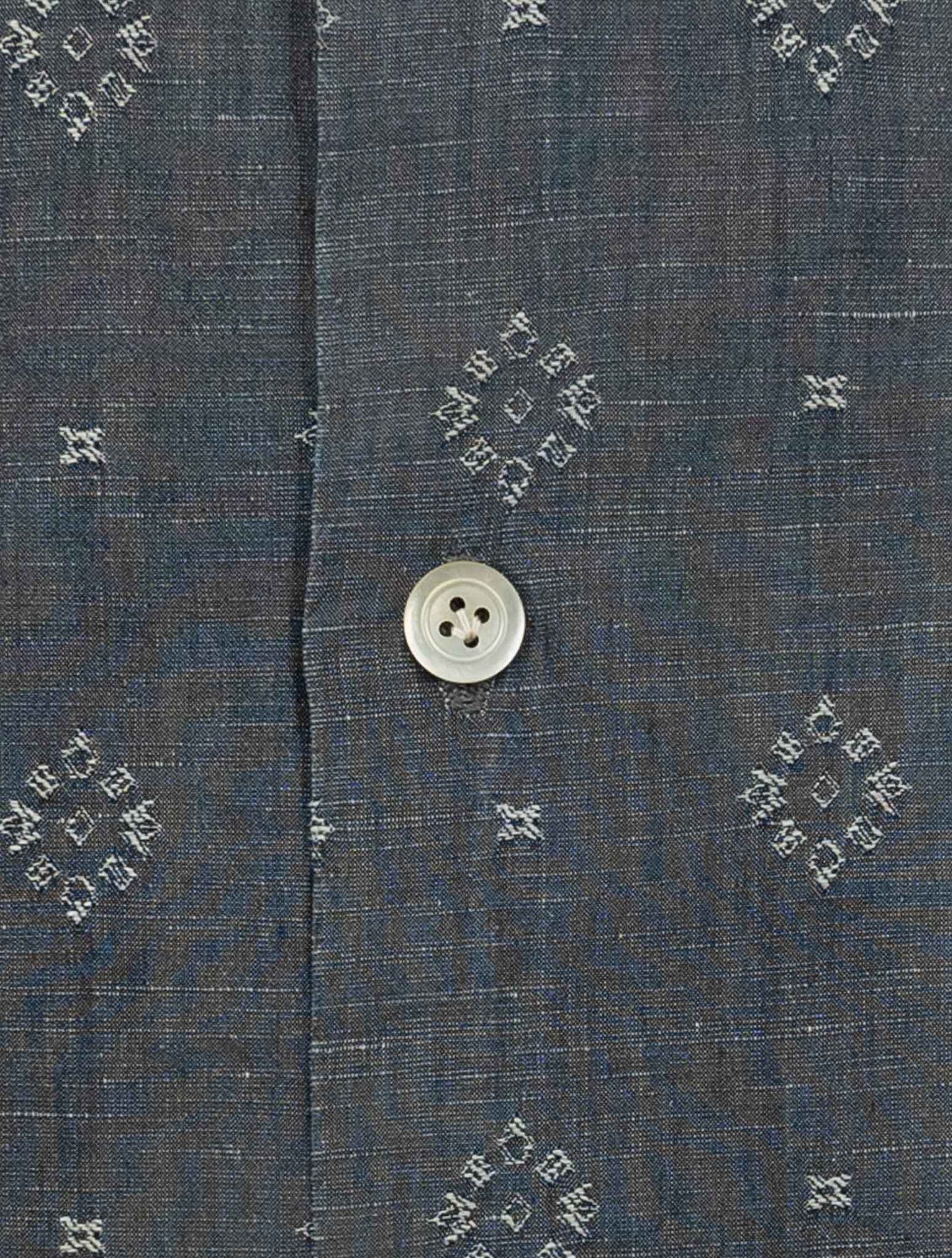Kiton Gray Linen Cotton Washed Shirt Nerano
