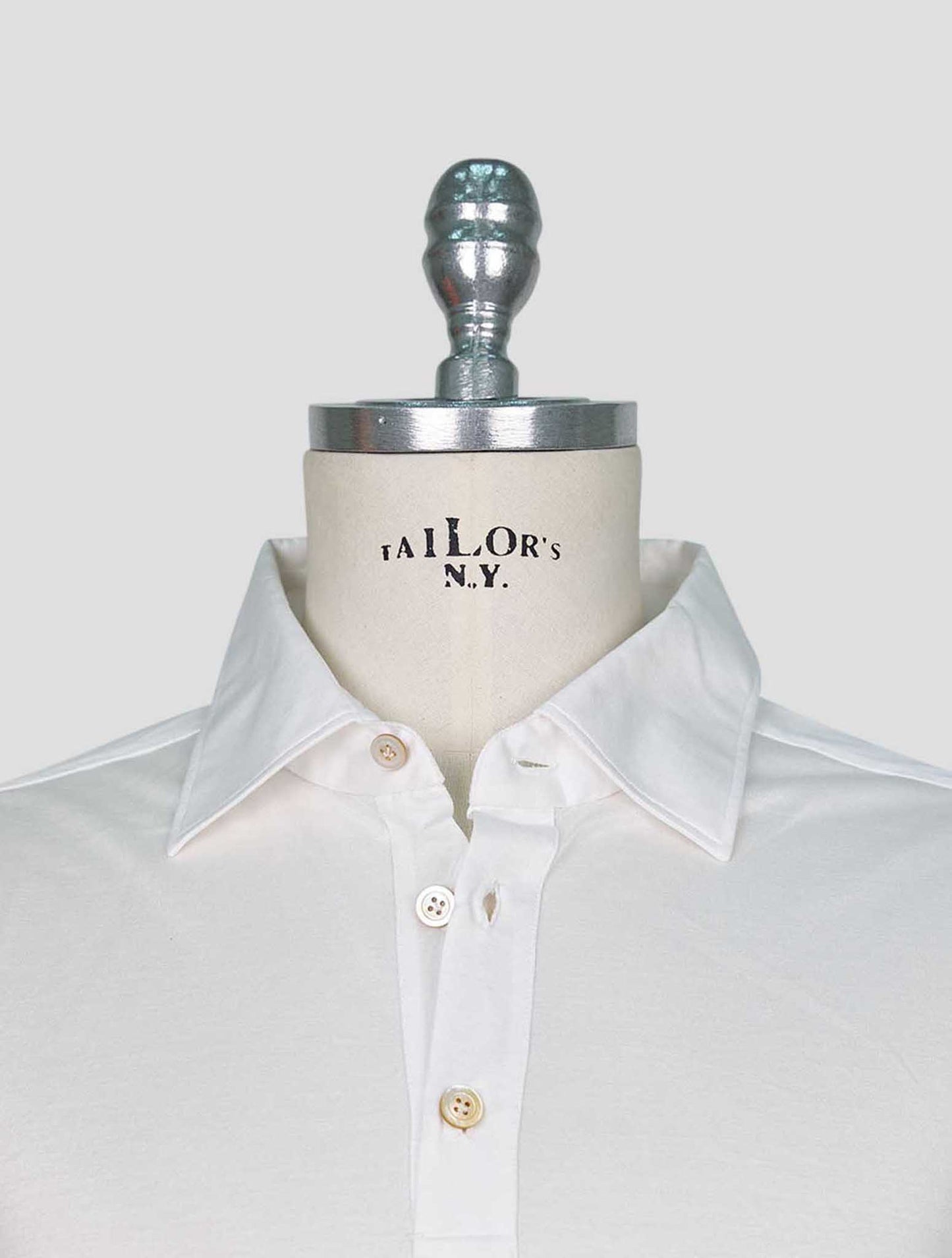 Kiton White Cotton Polo Positano