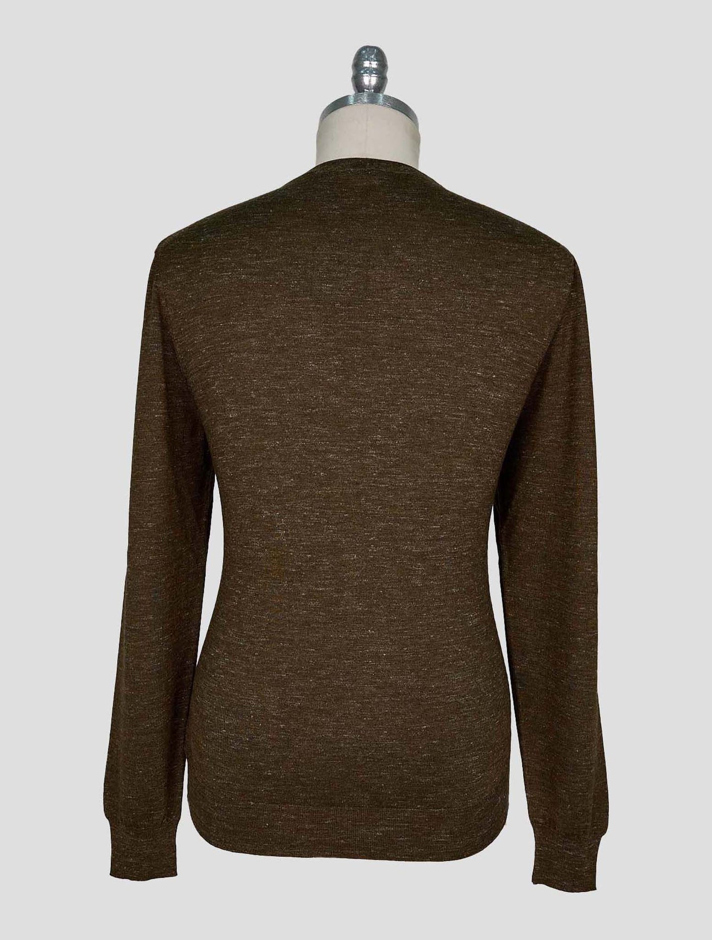 Kiton Brown Cashmere Silk Linen Sweater Crewneck