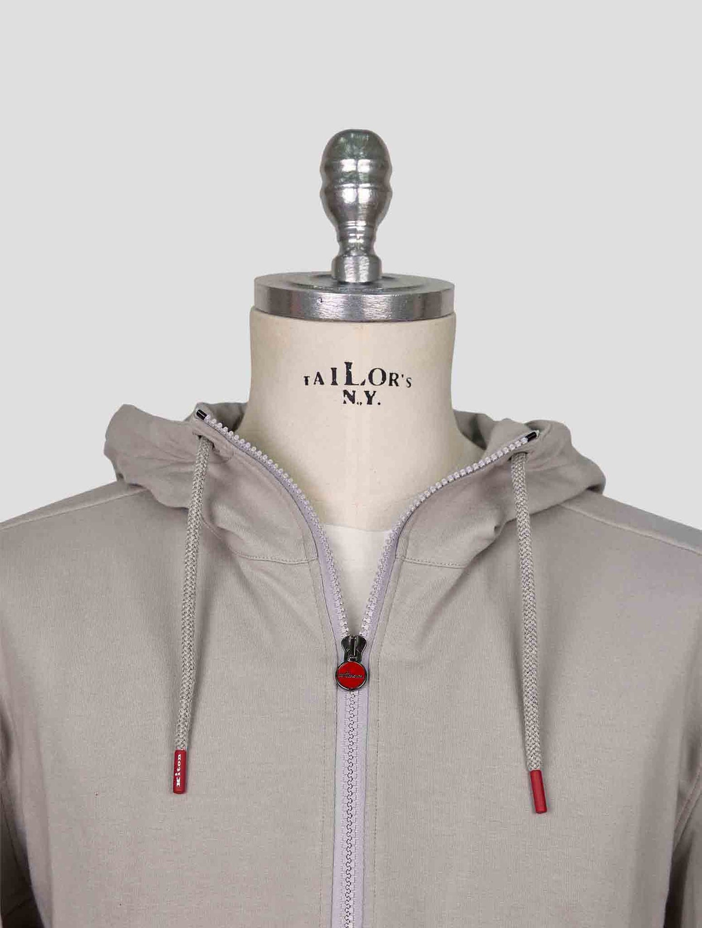 Kiton Gray Cotton Ea Sweater Full Zip