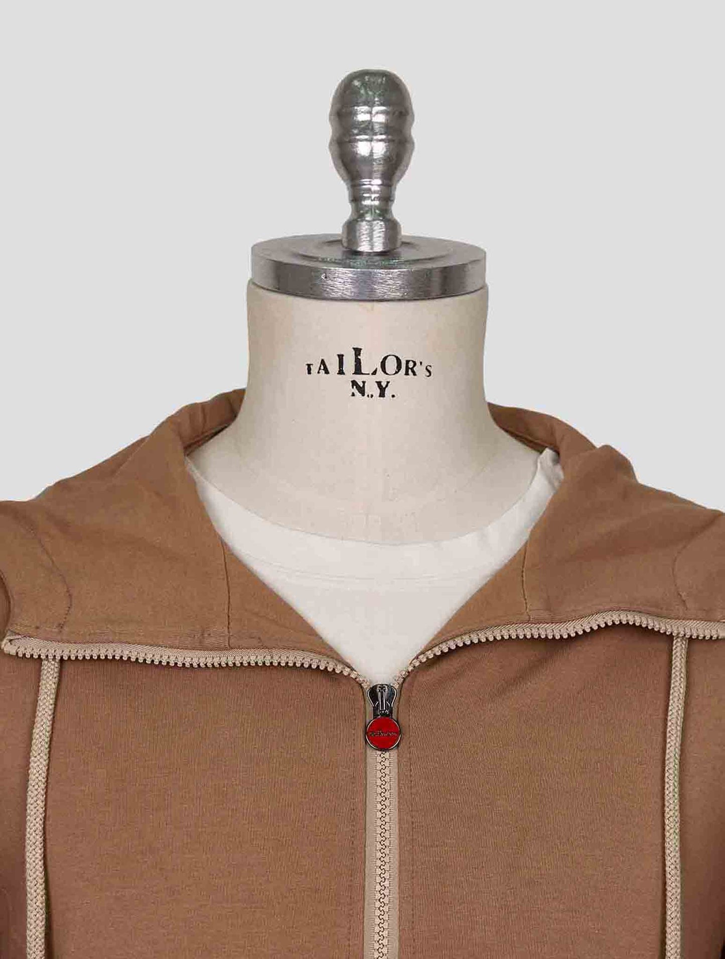 Kiton Light Brown Cotton Ea Sweater Full Zip