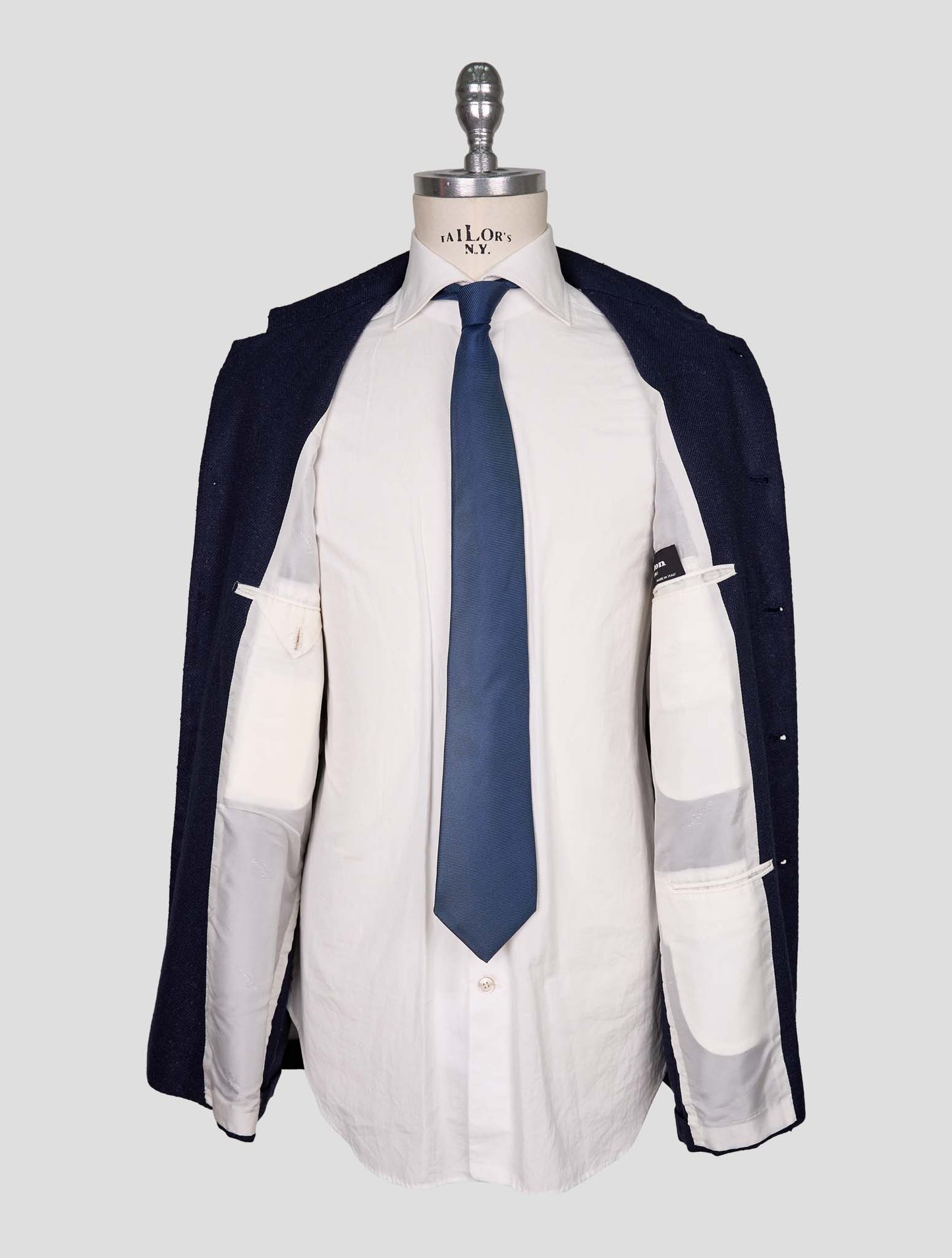 Kiton Blue Cashmere Wool Silk Linen Blazer