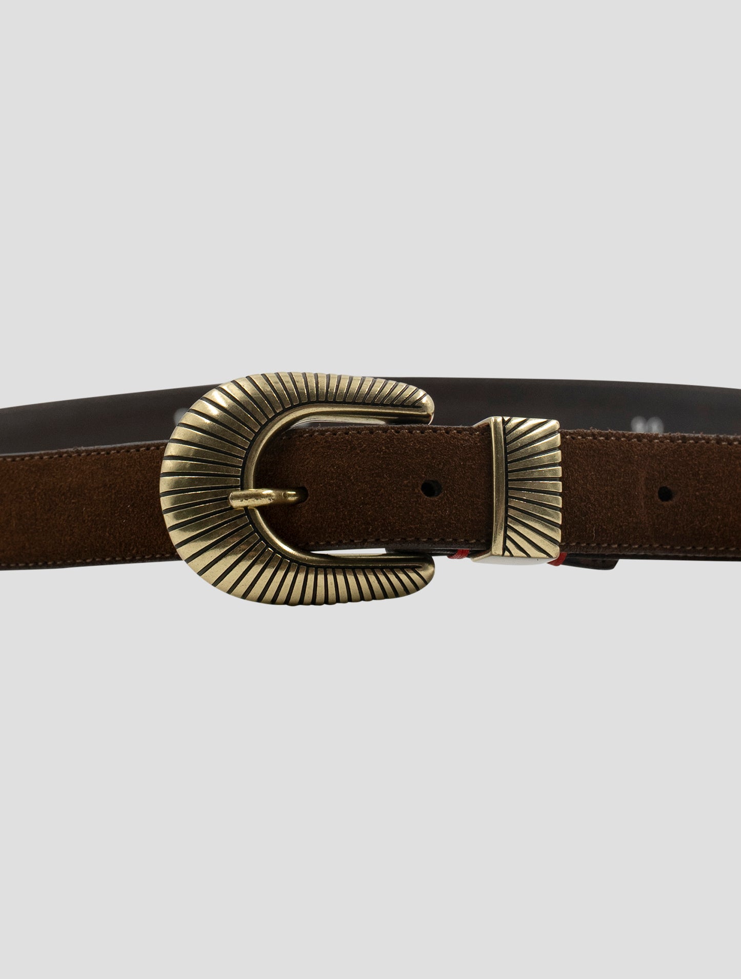 Kiton Brown Leather Suede Belt