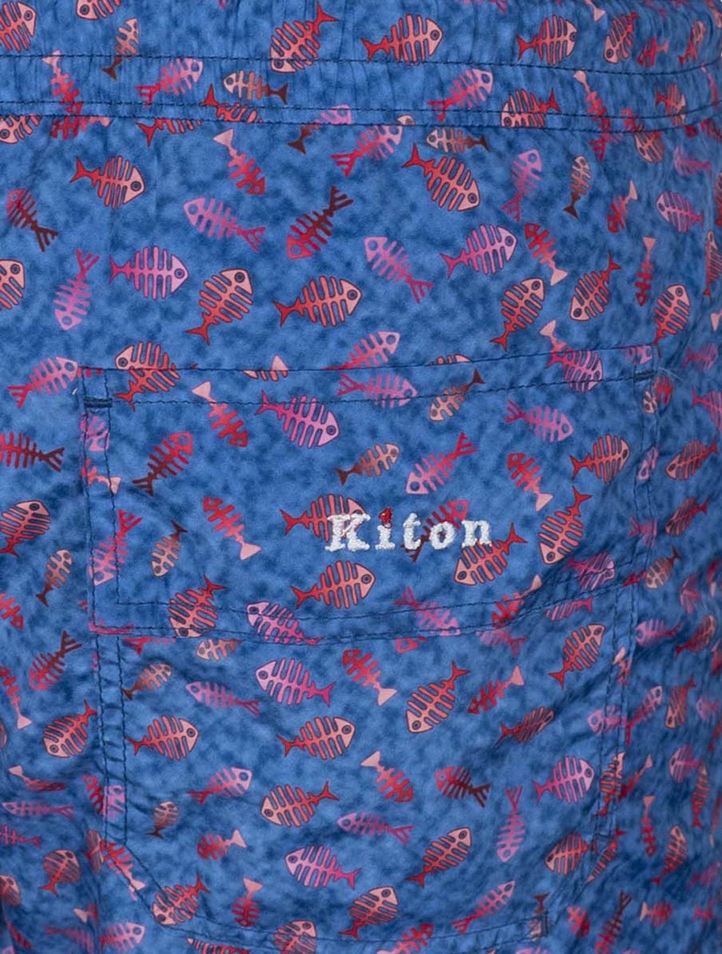 Kiton Light Blue Red Pl Swim Trunks