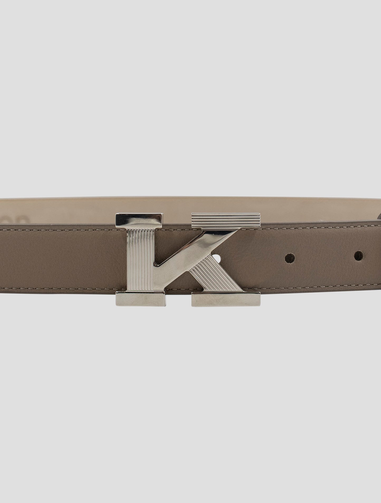 Kiton Taupe Leather Belt Women