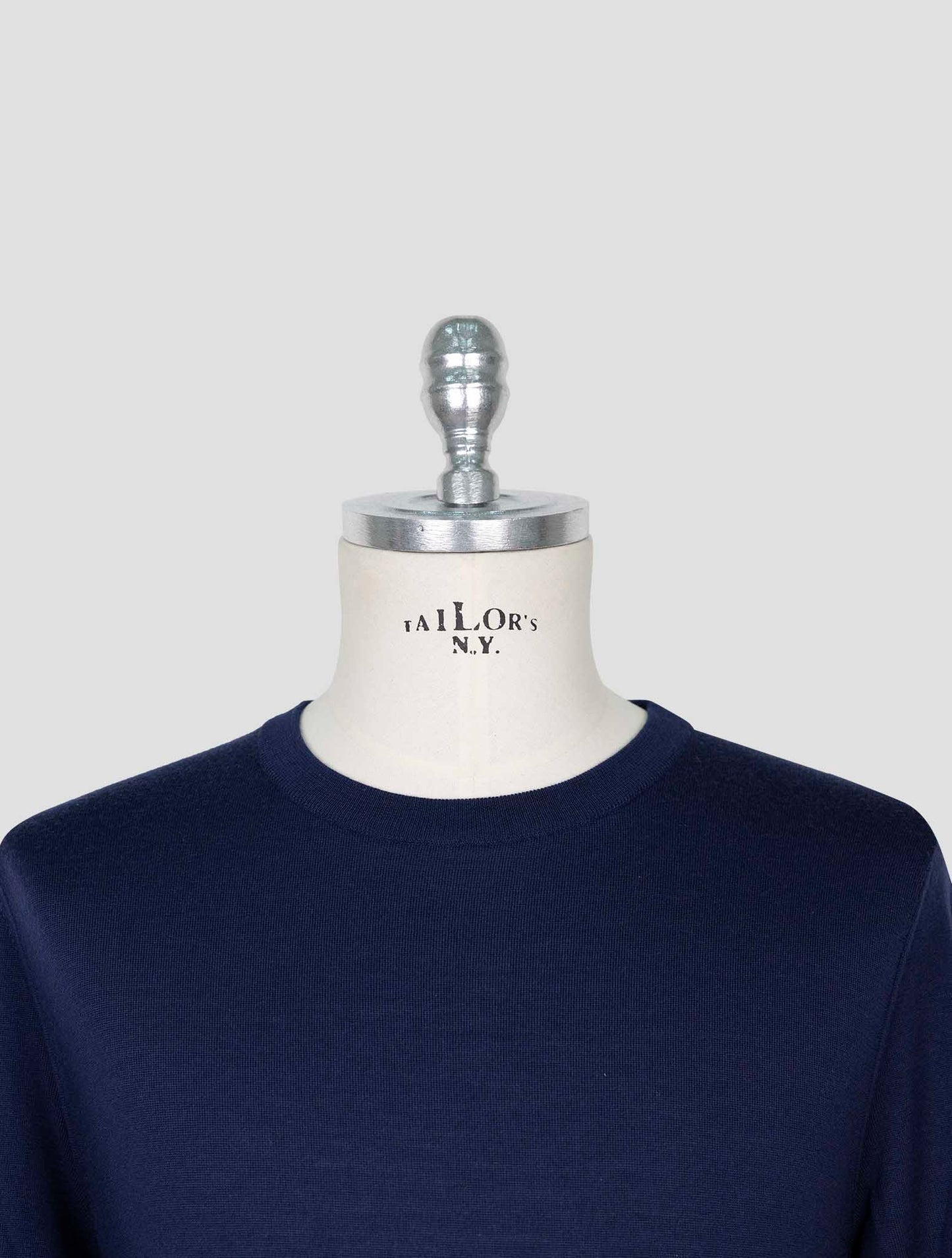 Kiton Blue Wool Sweater Crewneck