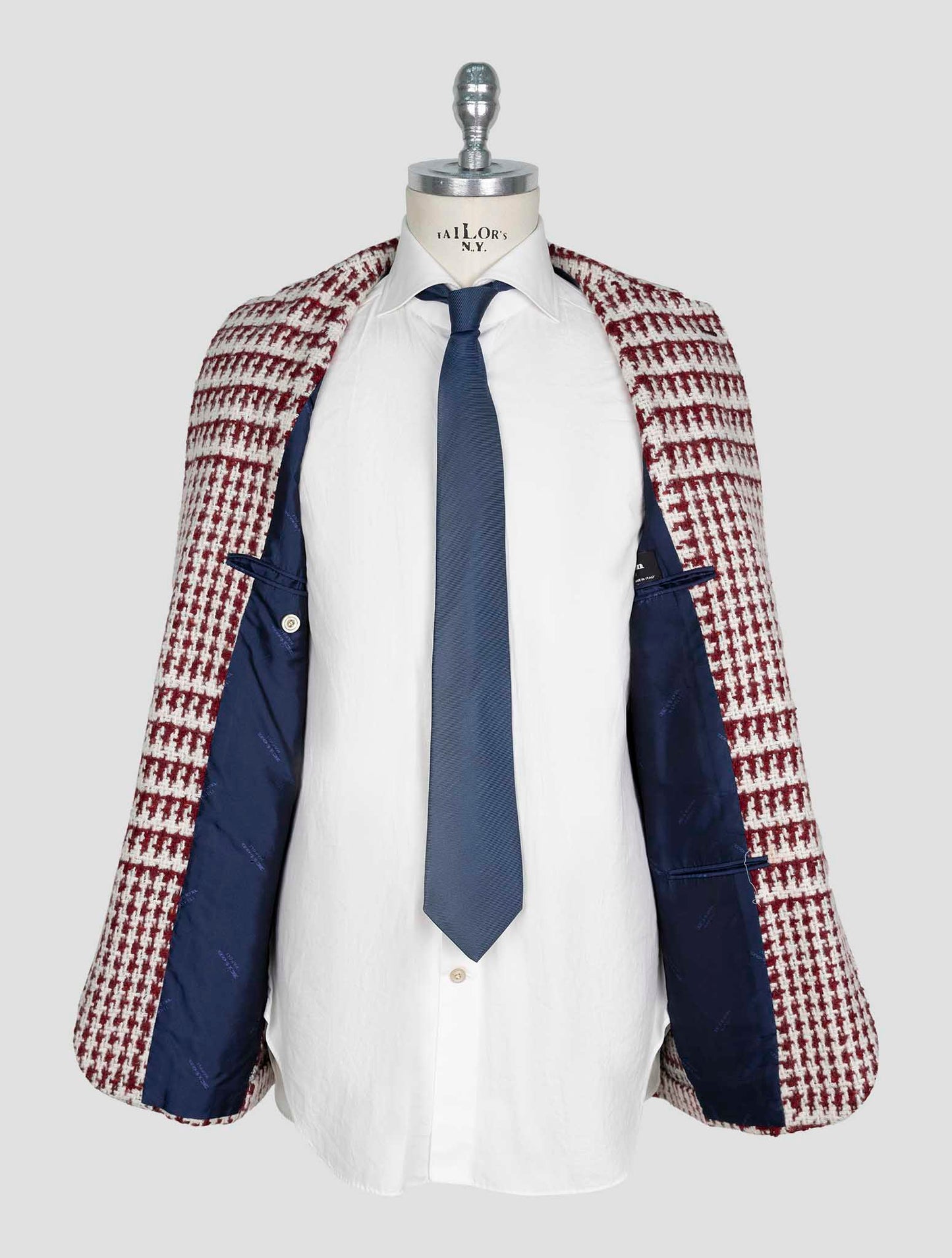 Kiton Red White Cashmere SIlk Blazer