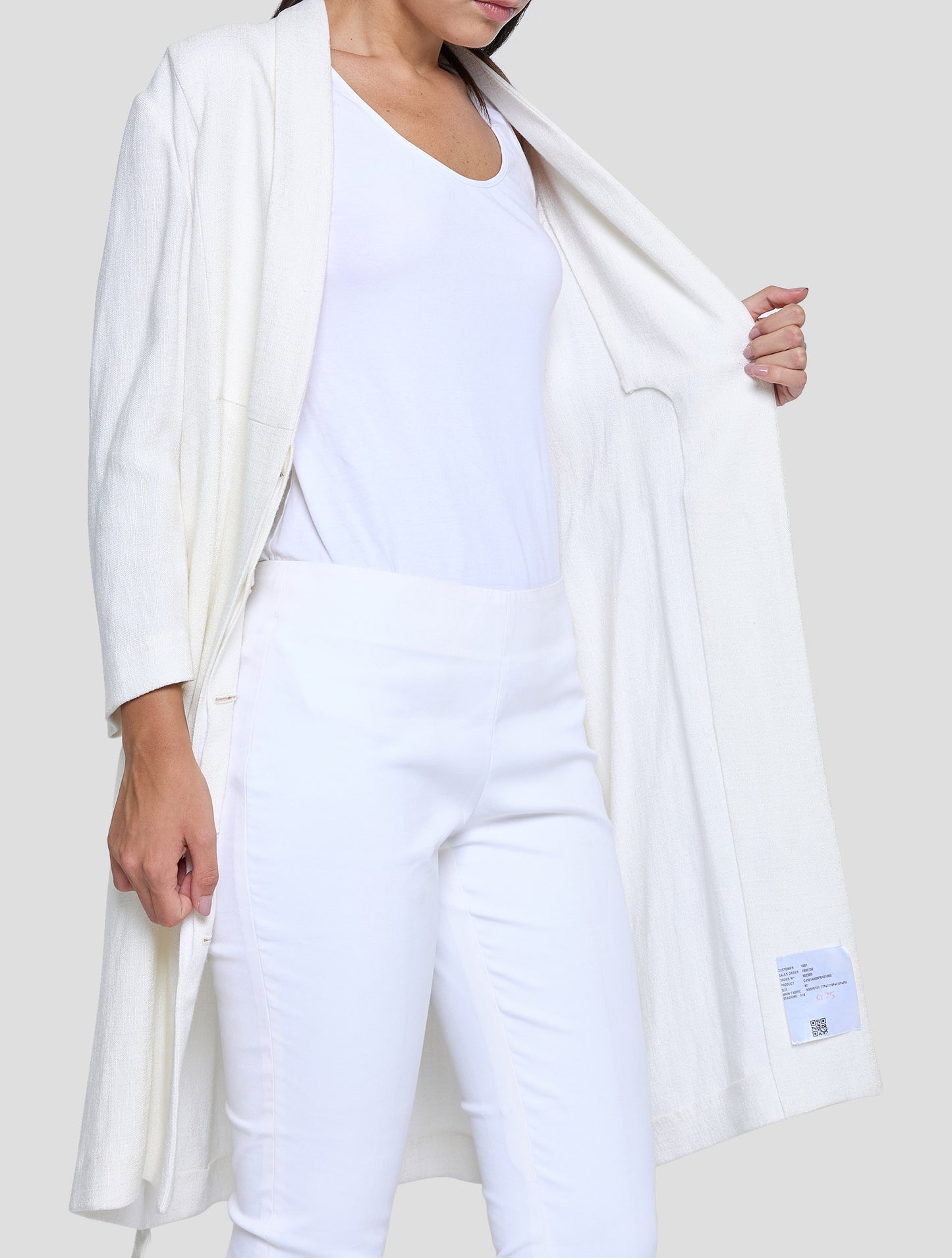 Kiton White Viscose Linen Pa Overcoat Women