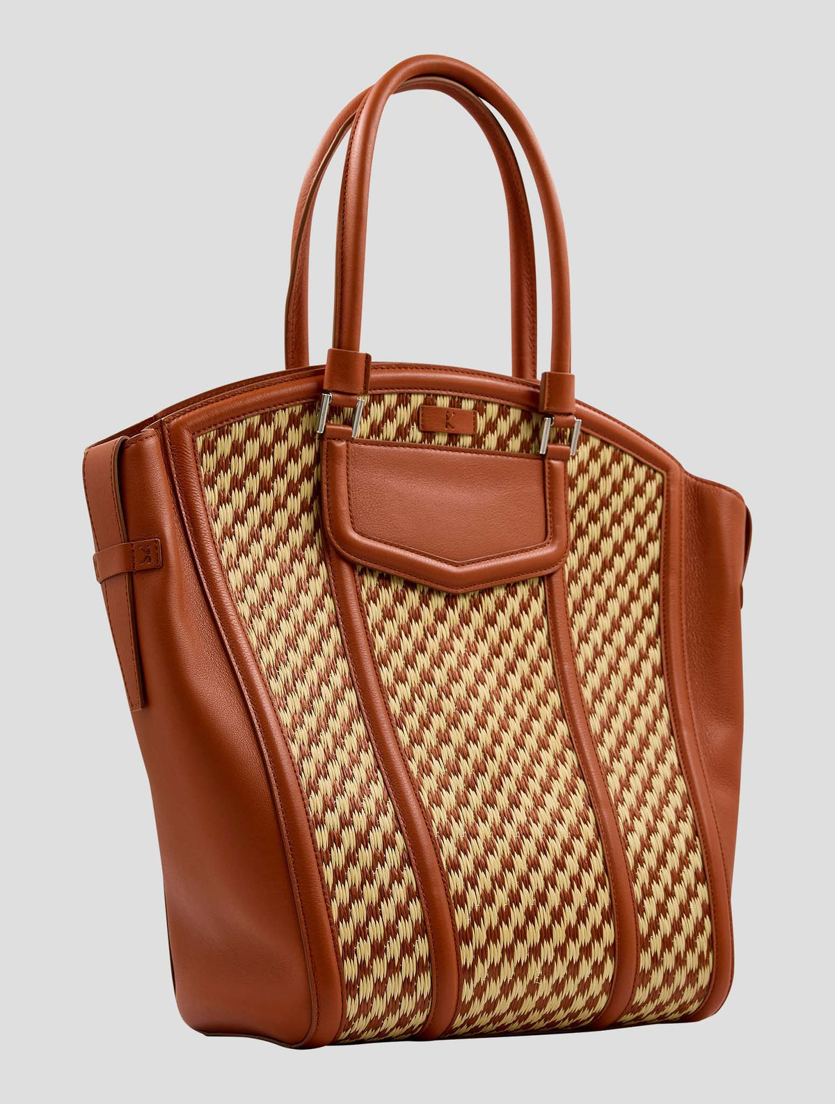 Kiton Beige Brown Viscose Cotton Bag Women