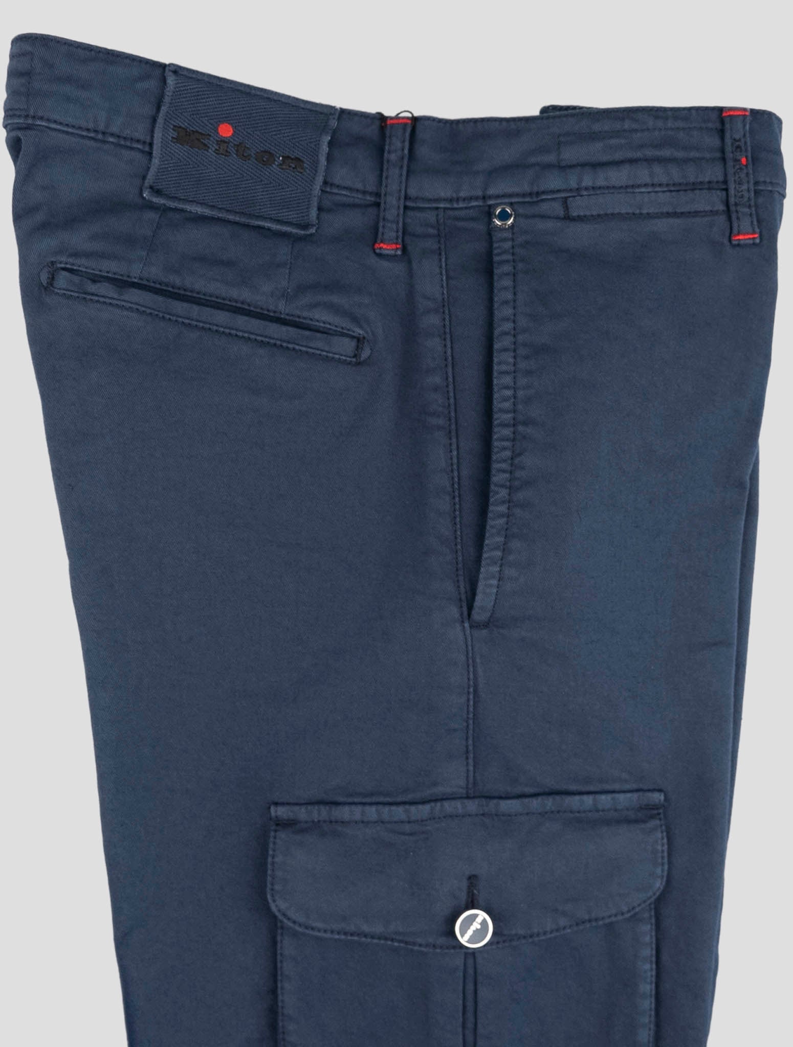 Kiton Blue Cotton Ea Cargo Pants