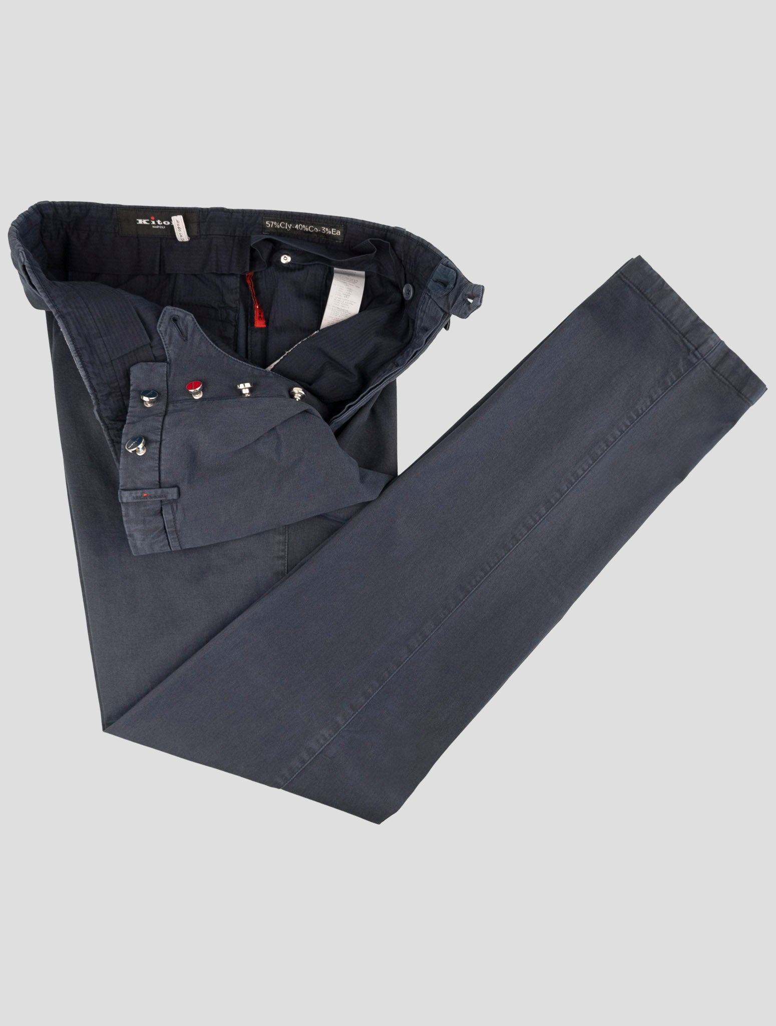Kiton Blue Lyocell Cotton Ea Pants