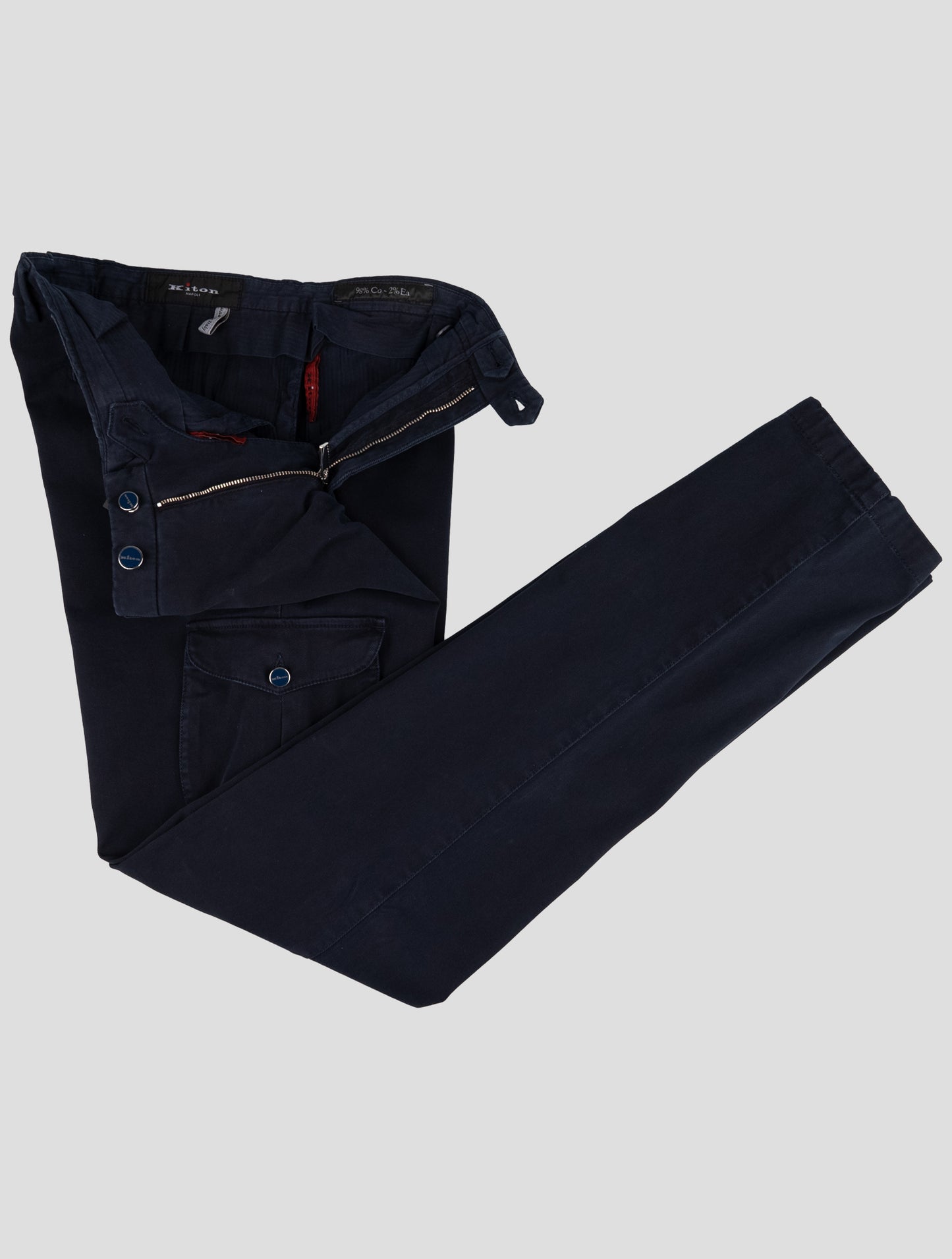 Kiton Blue Cotton Ea Cargo Pants