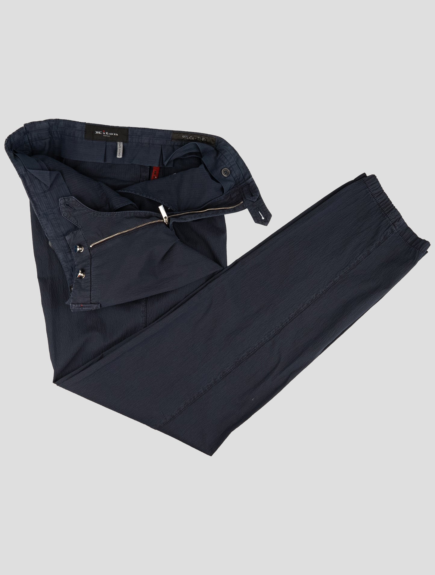 Kiton Blue Cotton Ea Pants