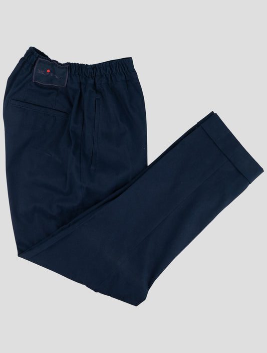 Kiton Blue Cotton Ea Pants