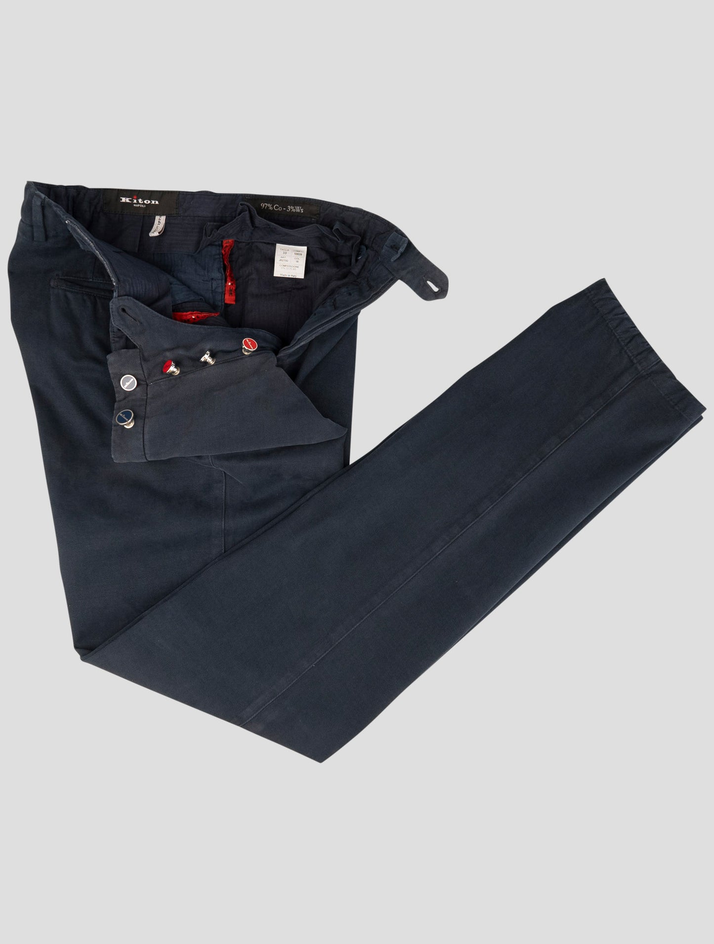 Kiton Blue Cotton Ea Pants