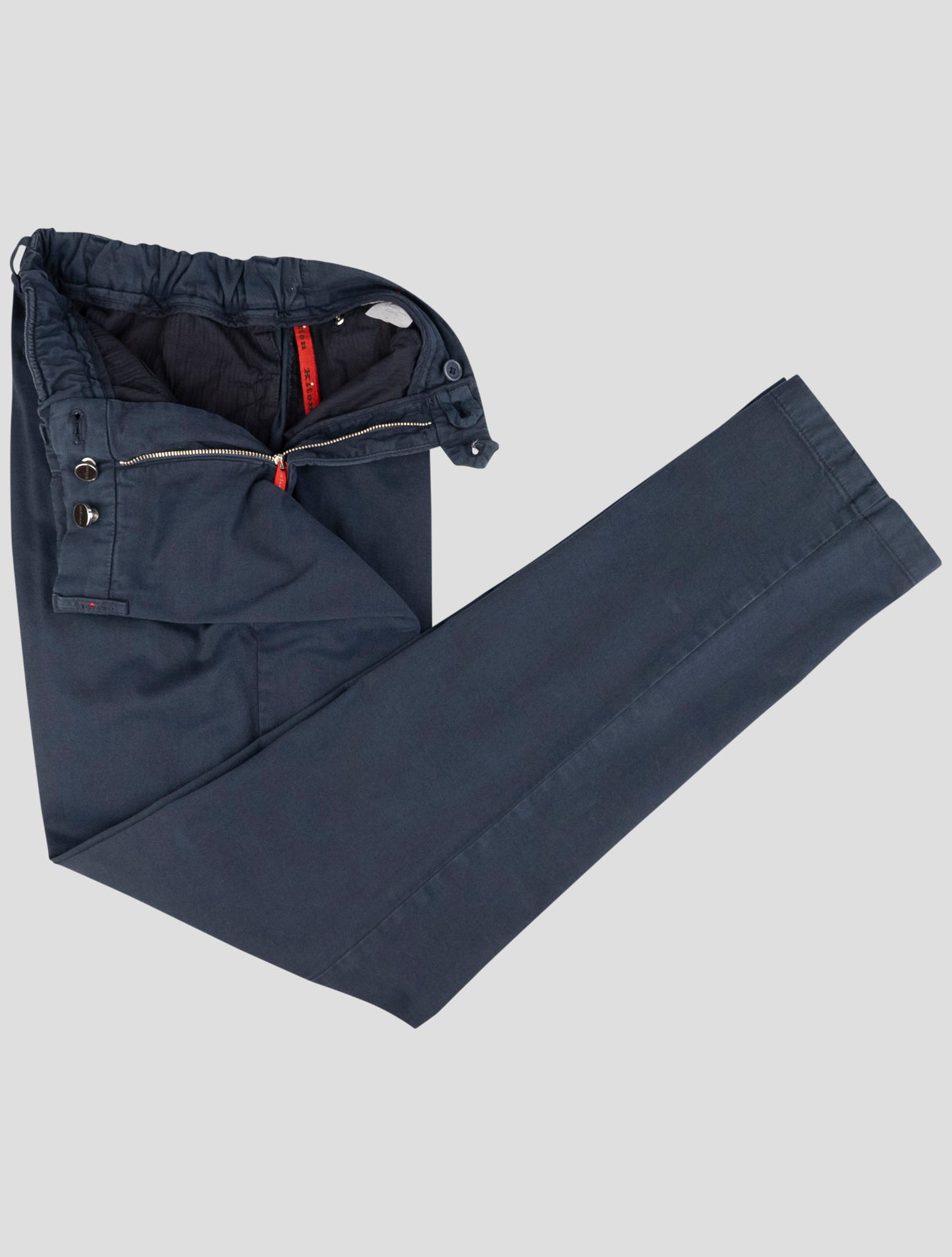 Kiton Blue Cotton Cashmere Ea Pants
