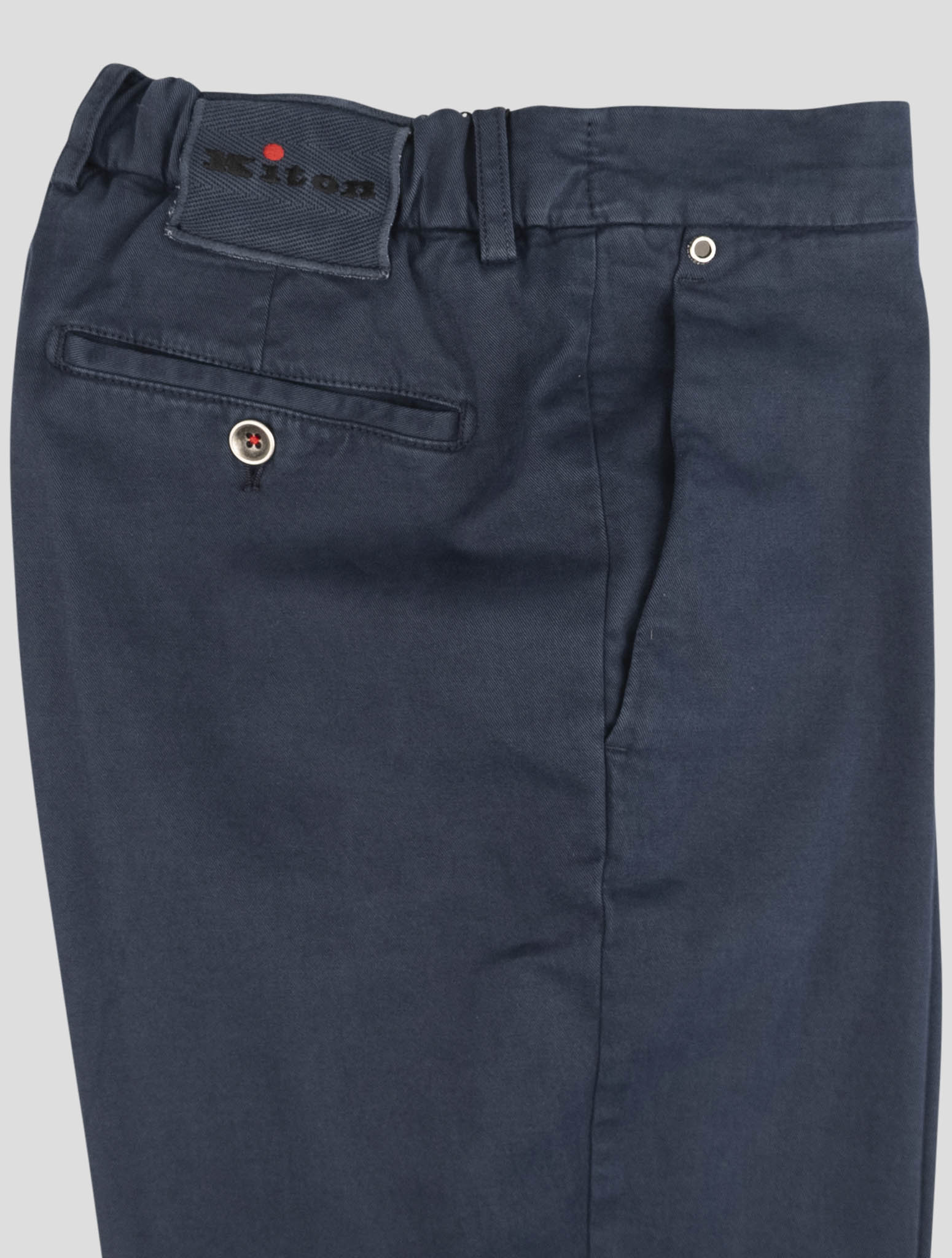 Kiton Blue Cotton Cashmere Ea Pants