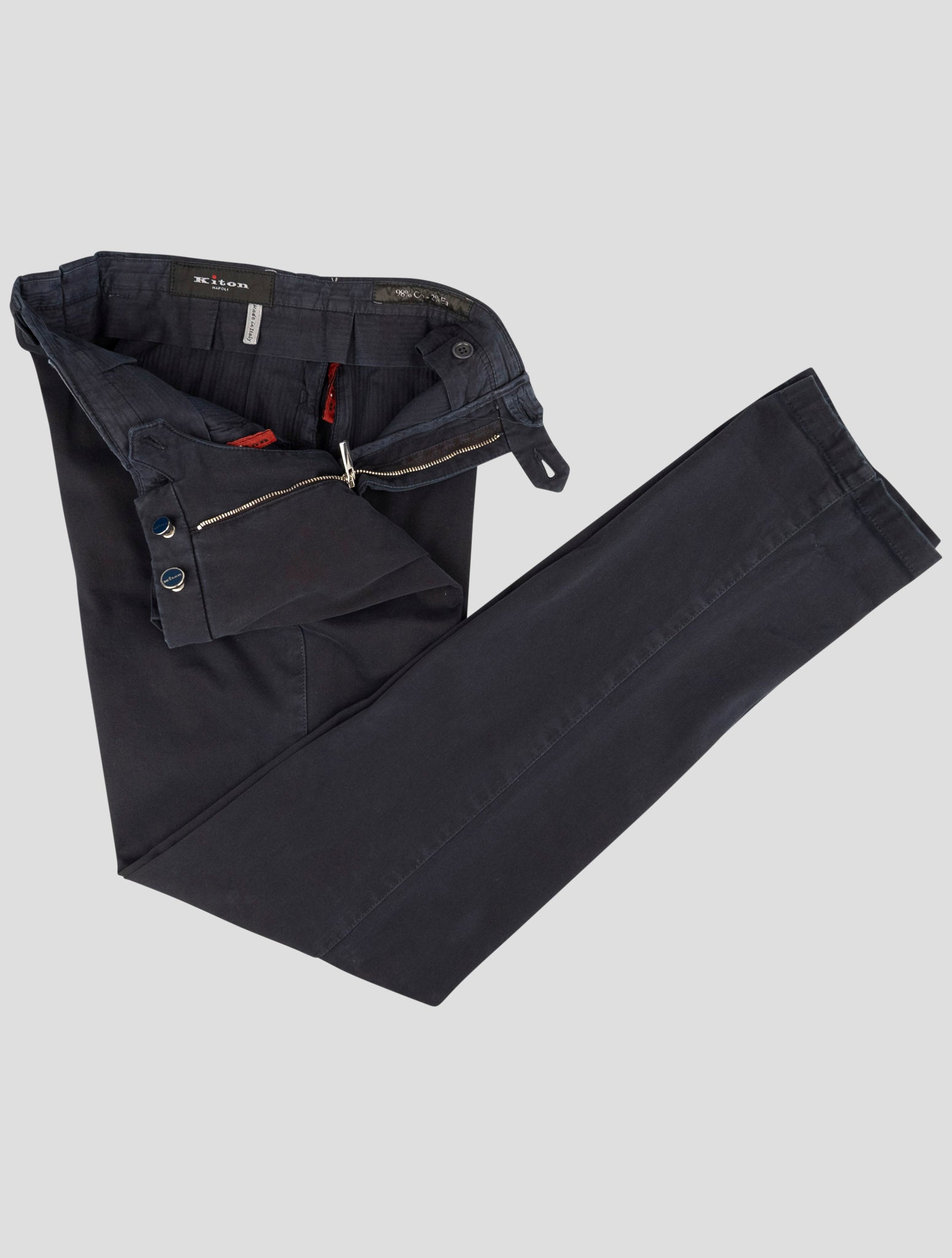Kiton Blue Cotton Ea Pants