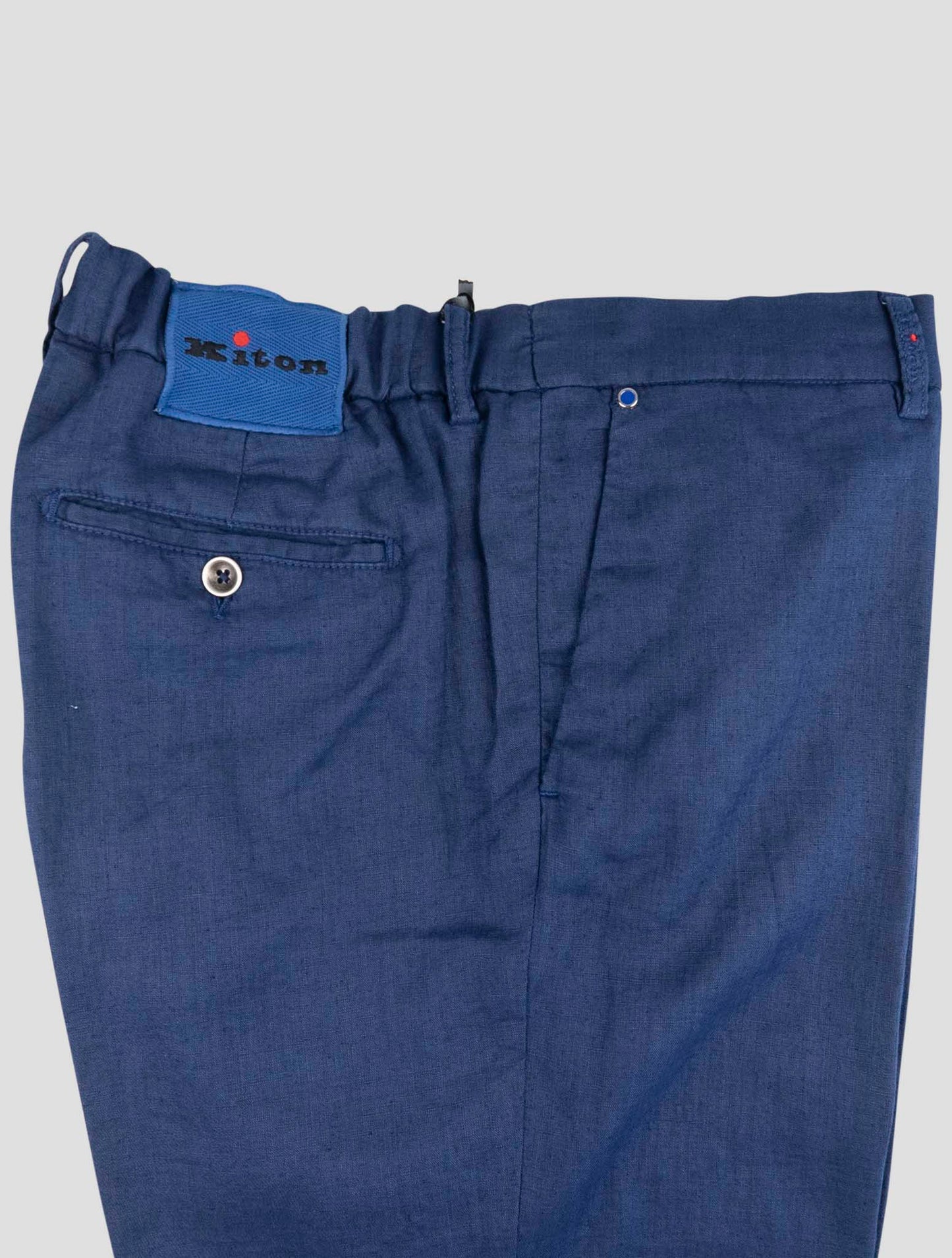 Kiton Blue Linen Ea Pants