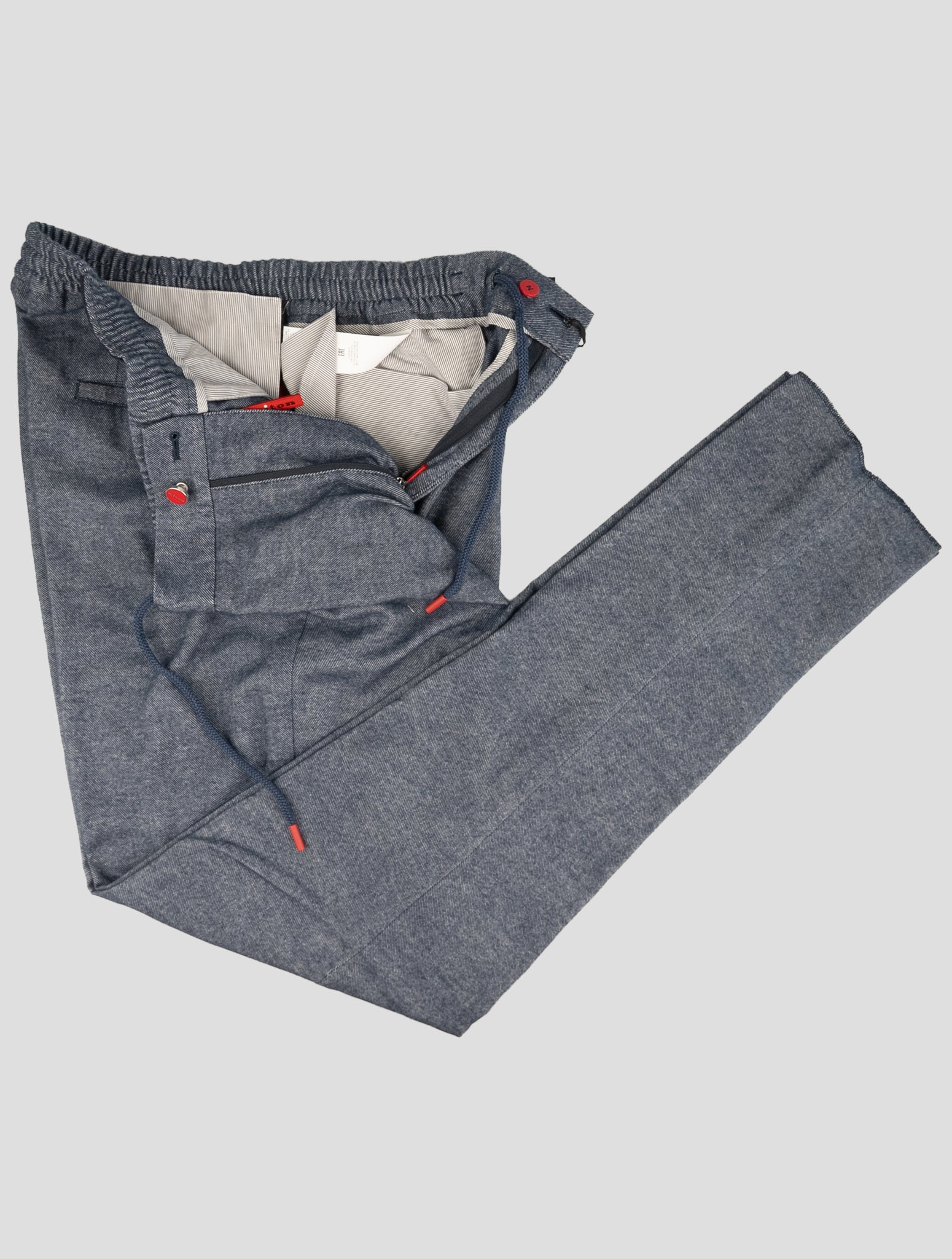 Kiton Blue Cotton Yak Pants
