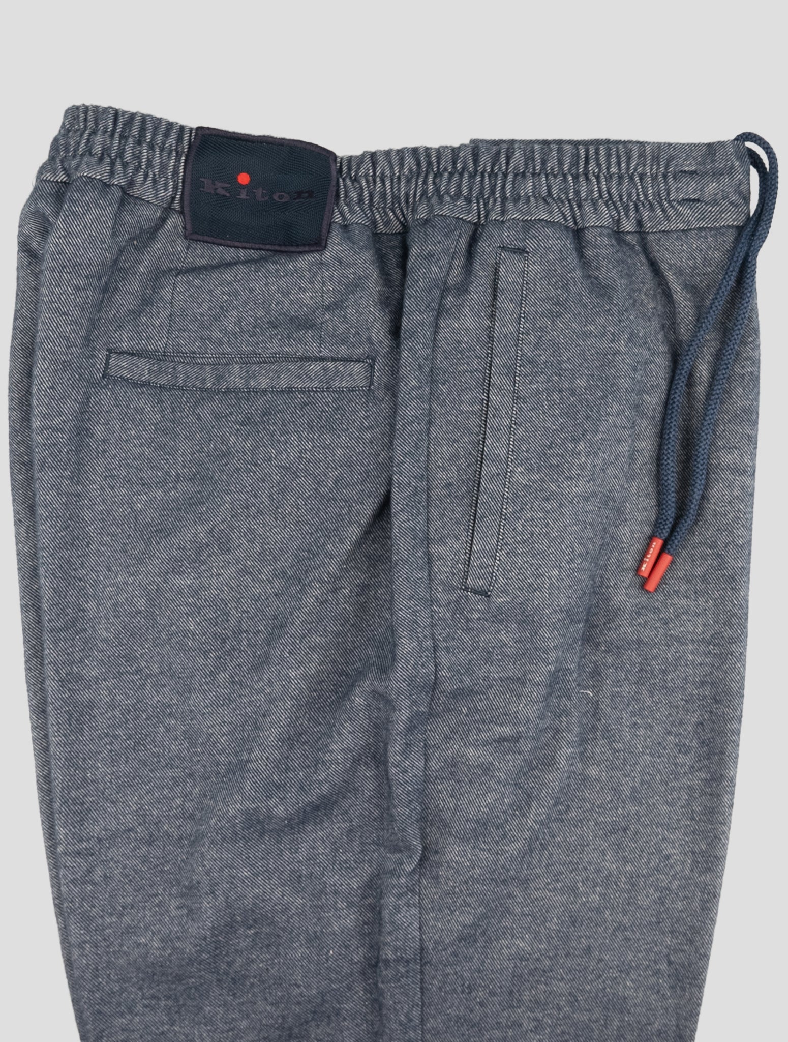 Kiton Blue Cotton Yak Pants