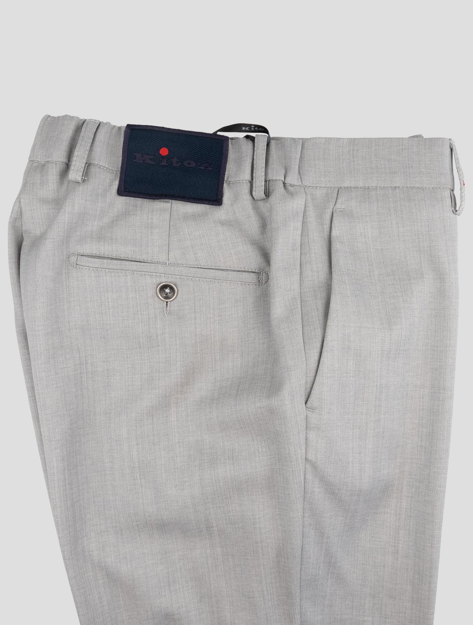 Kiton Gray Virgin Wool Dress Pants