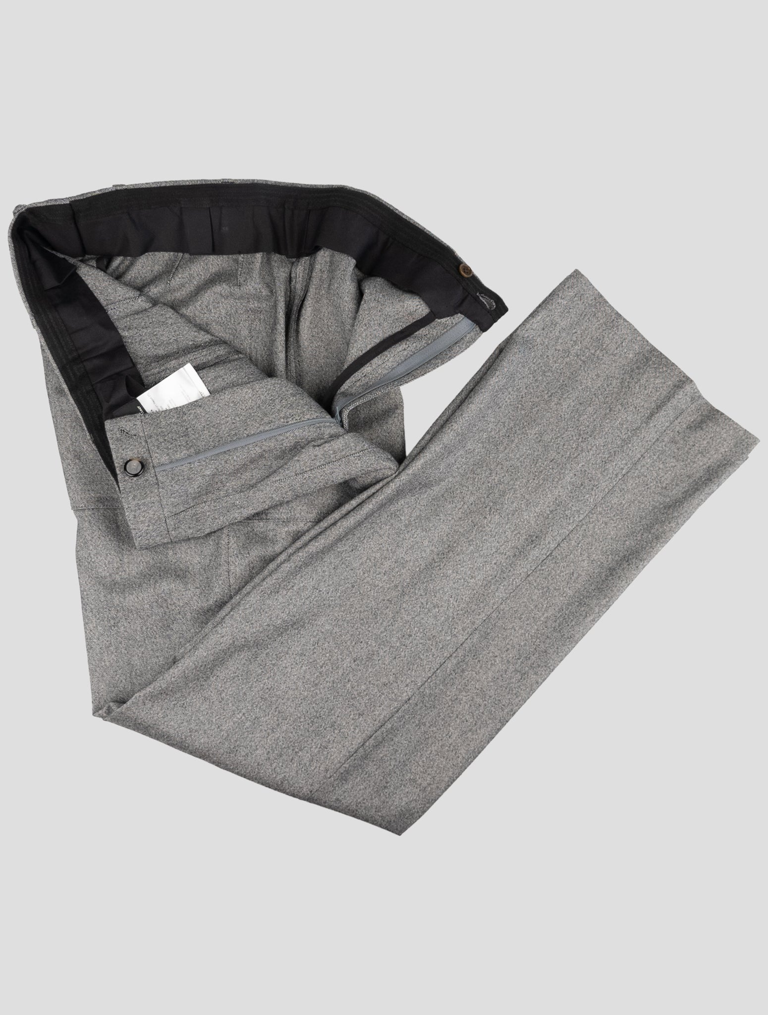 Kiton Gray Virgin Wool Cashmere Pa Ea Dress Pants