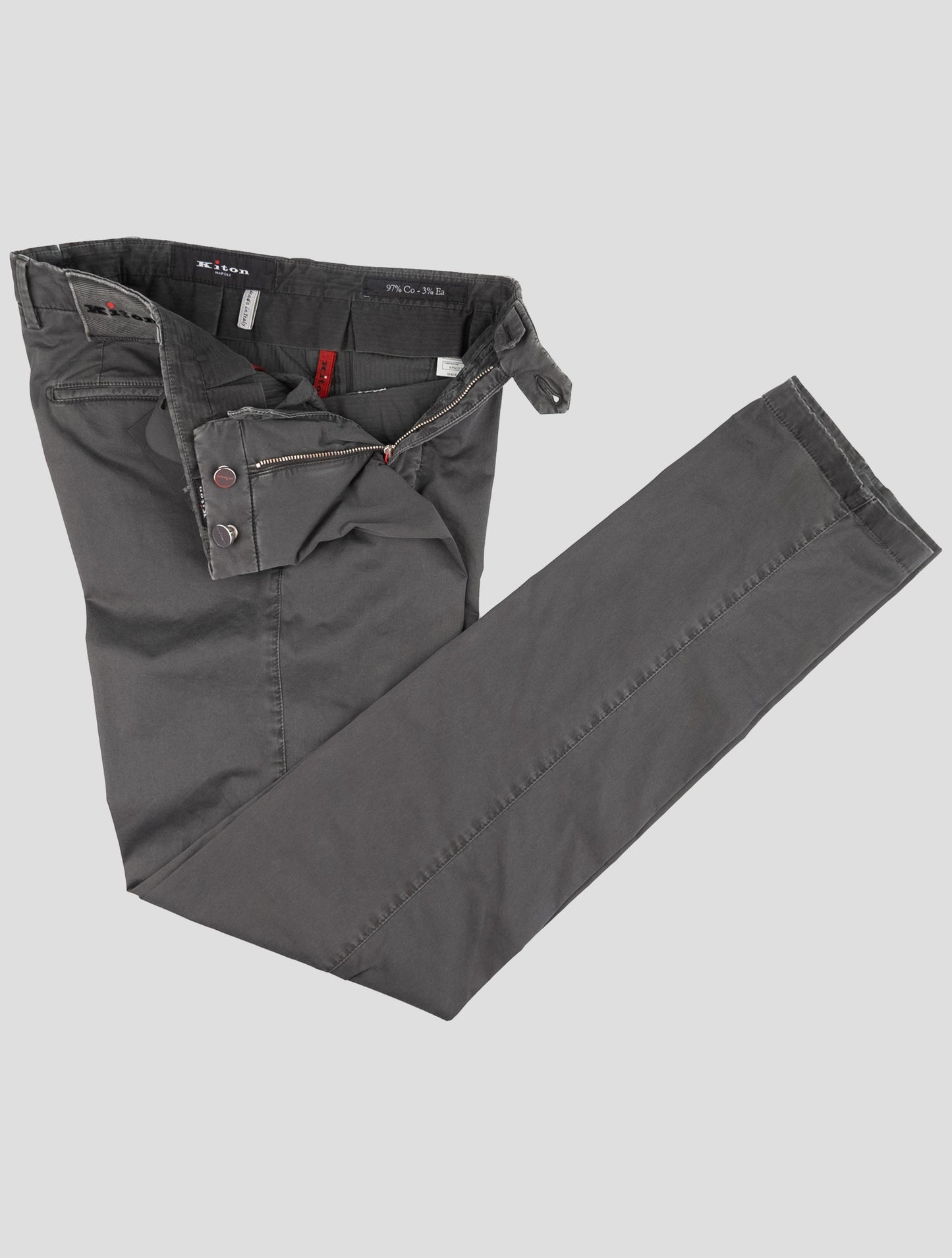 Kiton Gray Cotton Ea Pants