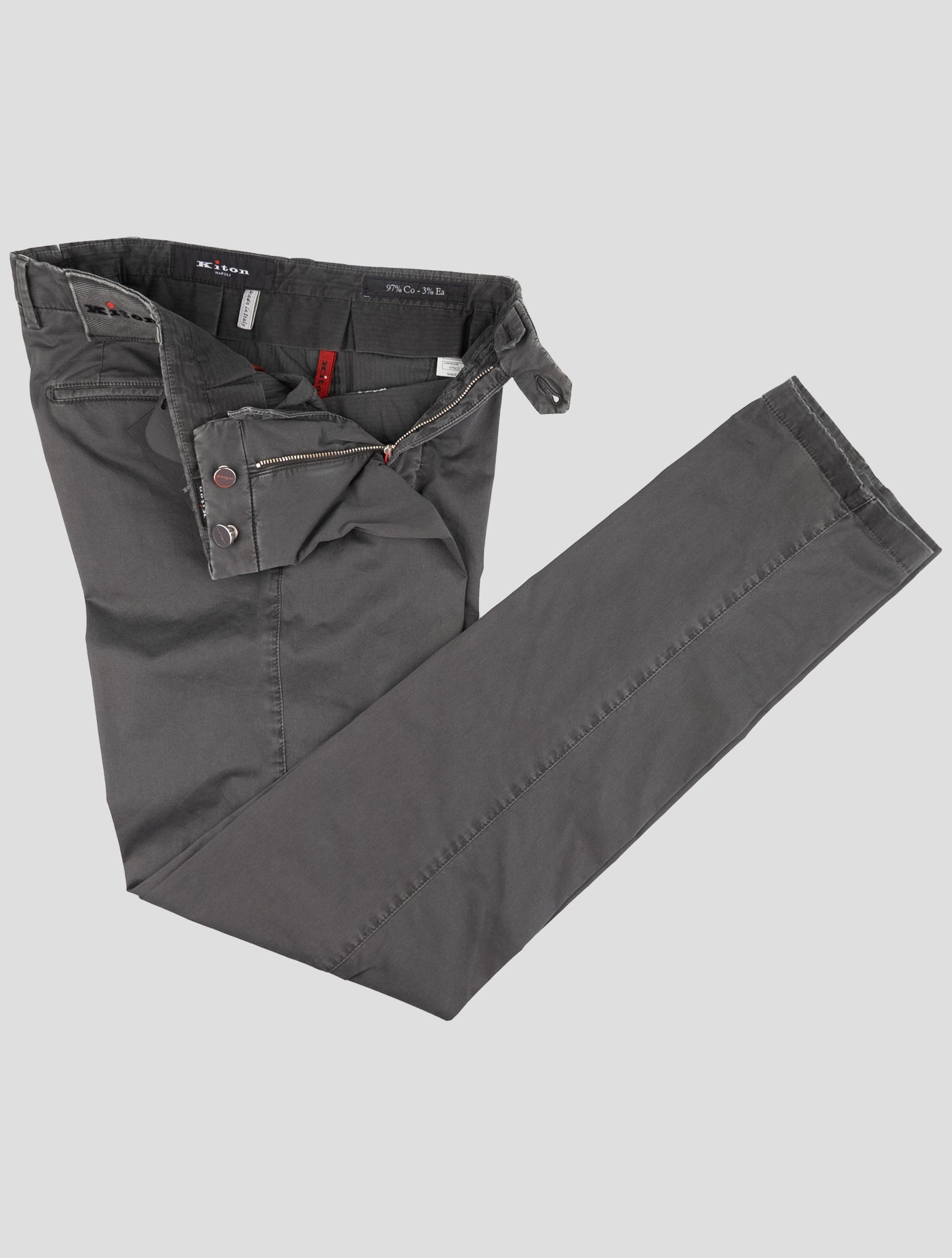 Kiton Gray Cotton Ea Pants